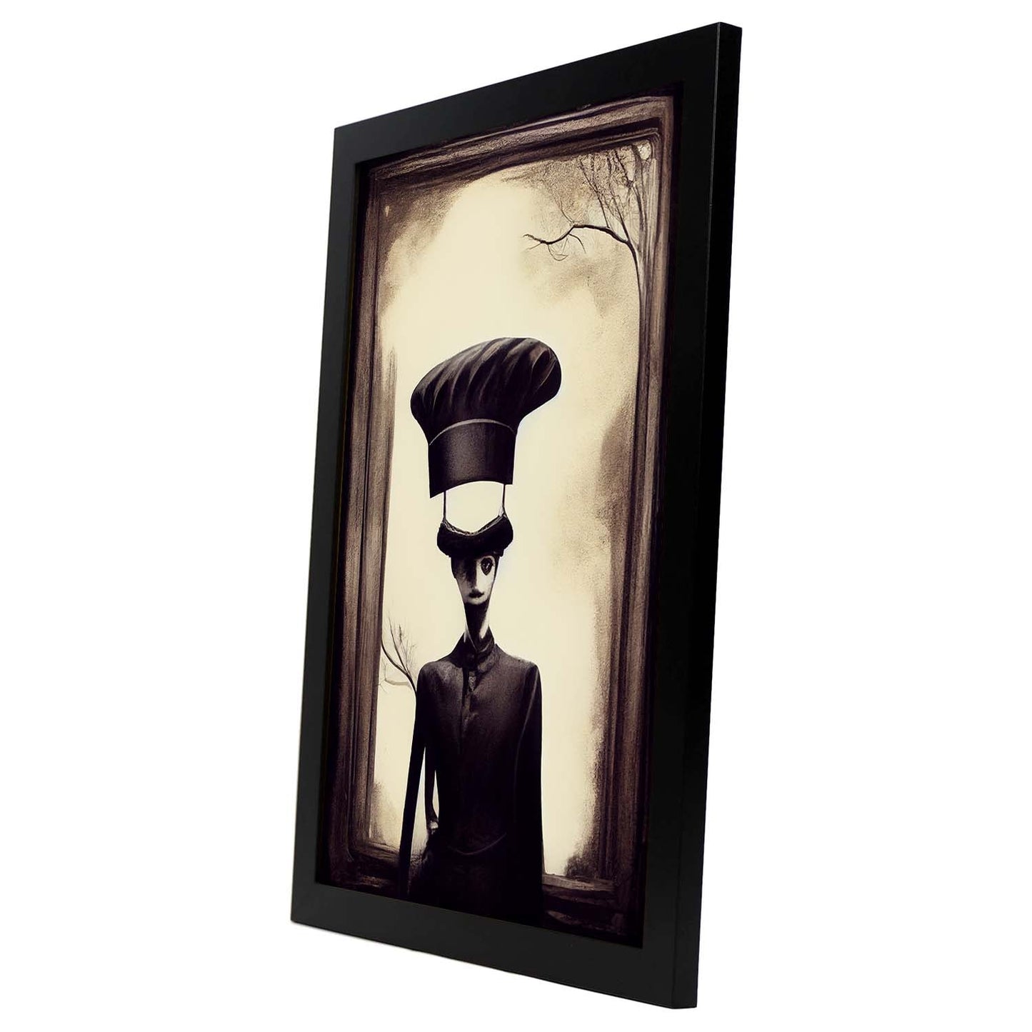 Nacnic Lámina Camarero Encantador al estilo de T. Burton. Ilustraciones de profesiones y oficios inspiradas en arte gótico y oscuro. Diseño y Decoración de Interiores.-Artwork-Nacnic-Nacnic Estudio SL