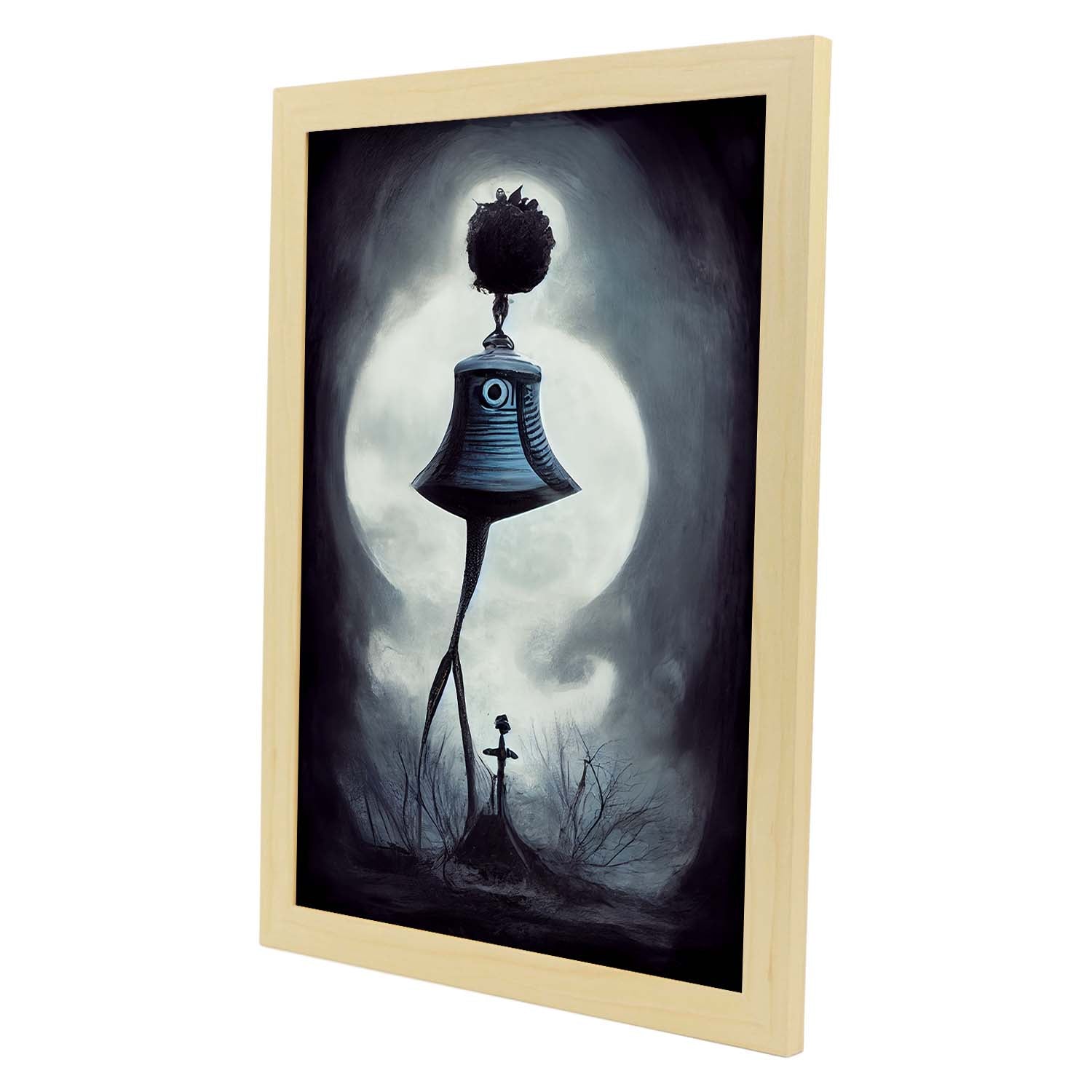 Nacnic Lámina Campana con piernas Curioso al estilo de T. Burton. Ilustraciones de escenas y lugares inspiradas en arte gótico y oscuro. Diseño y Decoración de Interiores.-Artwork-Nacnic-Nacnic Estudio SL