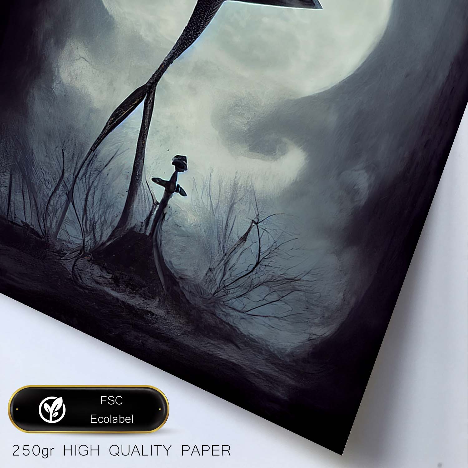 Nacnic Lámina Campana con piernas Curioso al estilo de T. Burton. Ilustraciones de escenas y lugares inspiradas en arte gótico y oscuro. Diseño y Decoración de Interiores.-Artwork-Nacnic-Nacnic Estudio SL