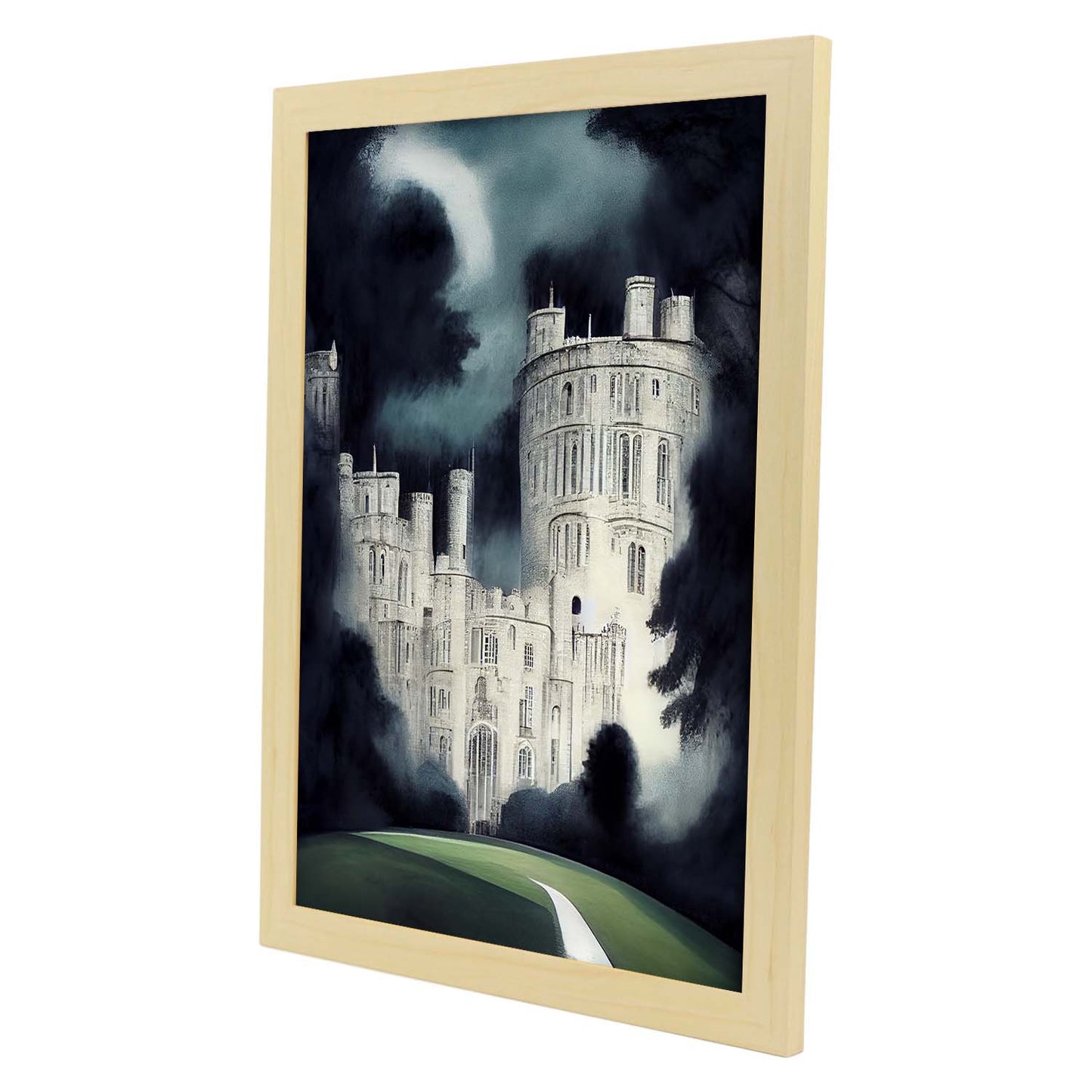 Nacnic Lámina Castillo Windsor de noche Confiado al estilo de T. Burton. Ilustraciones de monumentos, ciudades, paises inspiradas en arte gótico y oscuro. Diseño y Decoración de Interiores.-Artwork-Nacnic-Nacnic Estudio SL