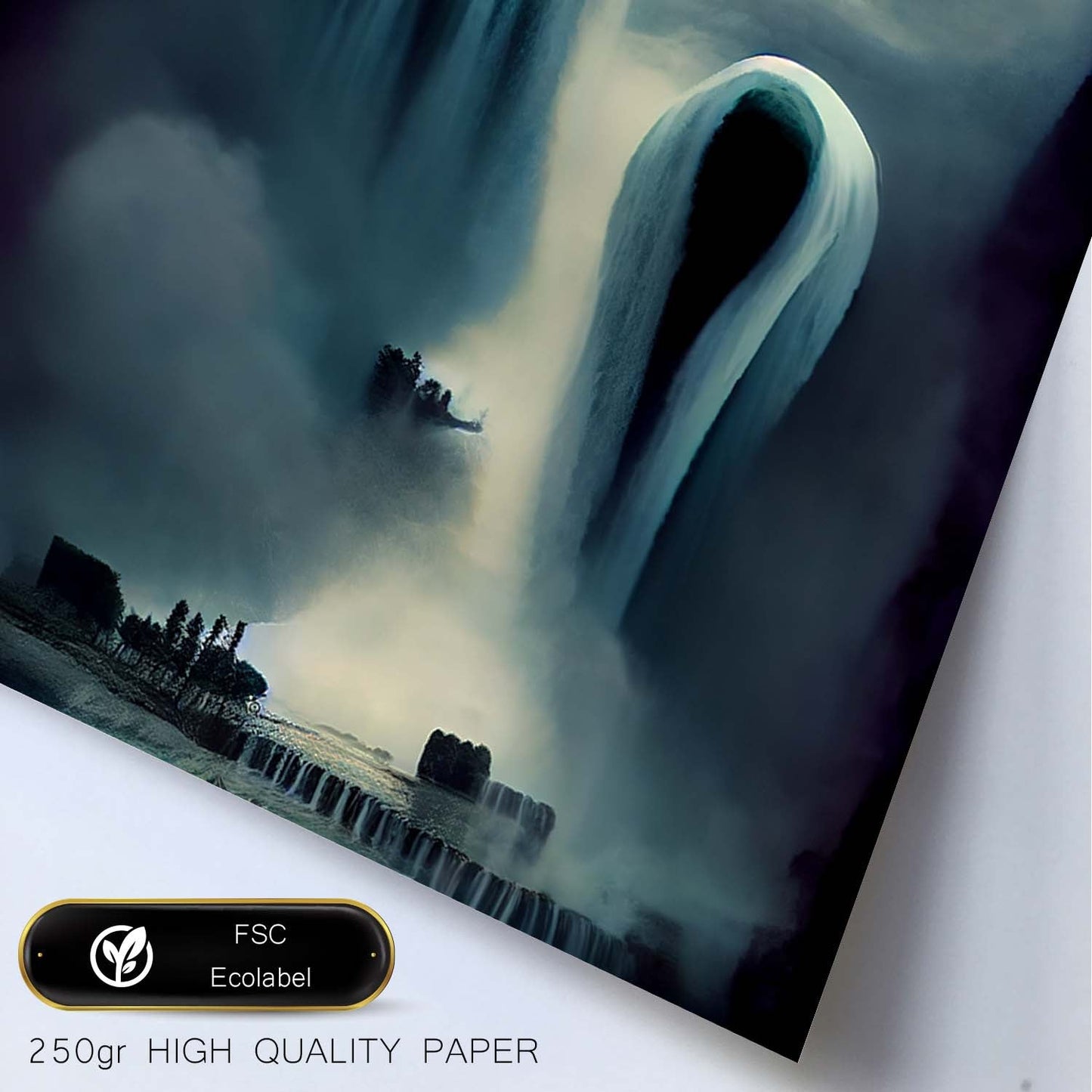 Nacnic Lámina Cataratas Niagara Curioso al estilo de T. Burton. Ilustraciones de monumentos, ciudades, paises inspiradas en arte gótico y oscuro. Diseño y Decoración de Interiores.-Artwork-Nacnic-Nacnic Estudio SL
