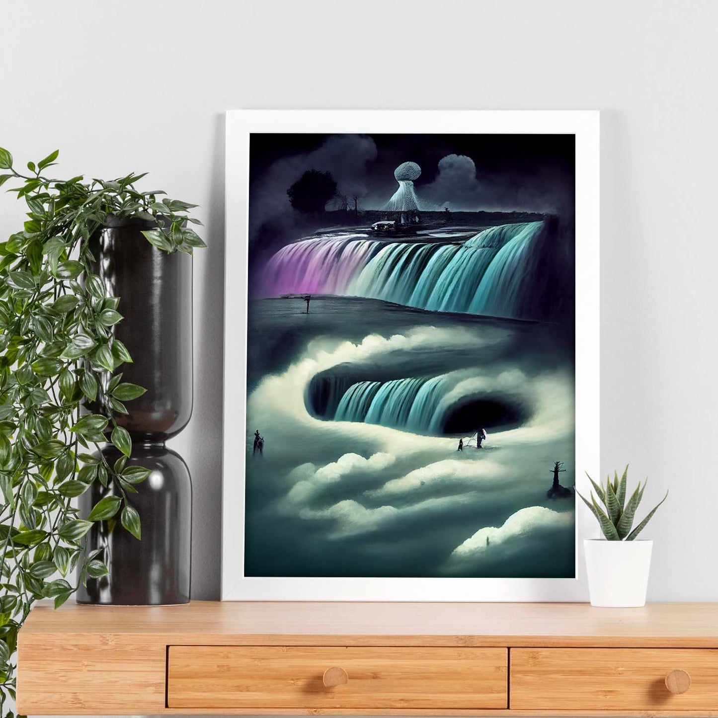 Nacnic Lámina Cataratas Niagara Imaginativo al estilo de T. Burton. Ilustraciones de monumentos, ciudades, paises inspiradas en arte gótico y oscuro. Diseño y Decoración de Interiores.-Artwork-Nacnic-Nacnic Estudio SL