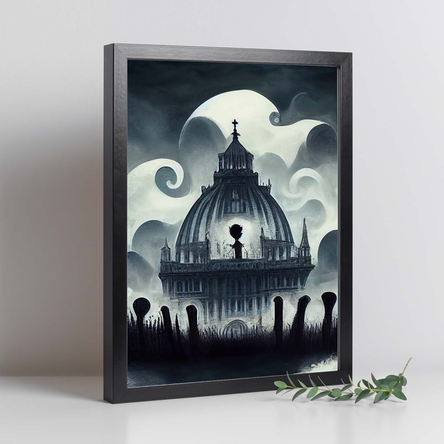 Nacnic Lámina Catedral San Basilio Racional al estilo de T. Burton. Ilustraciones de monumentos, ciudades, paises inspiradas en arte gótico y oscuro. Diseño y Decoración de Interiores.-Artwork-Nacnic-Nacnic Estudio SL