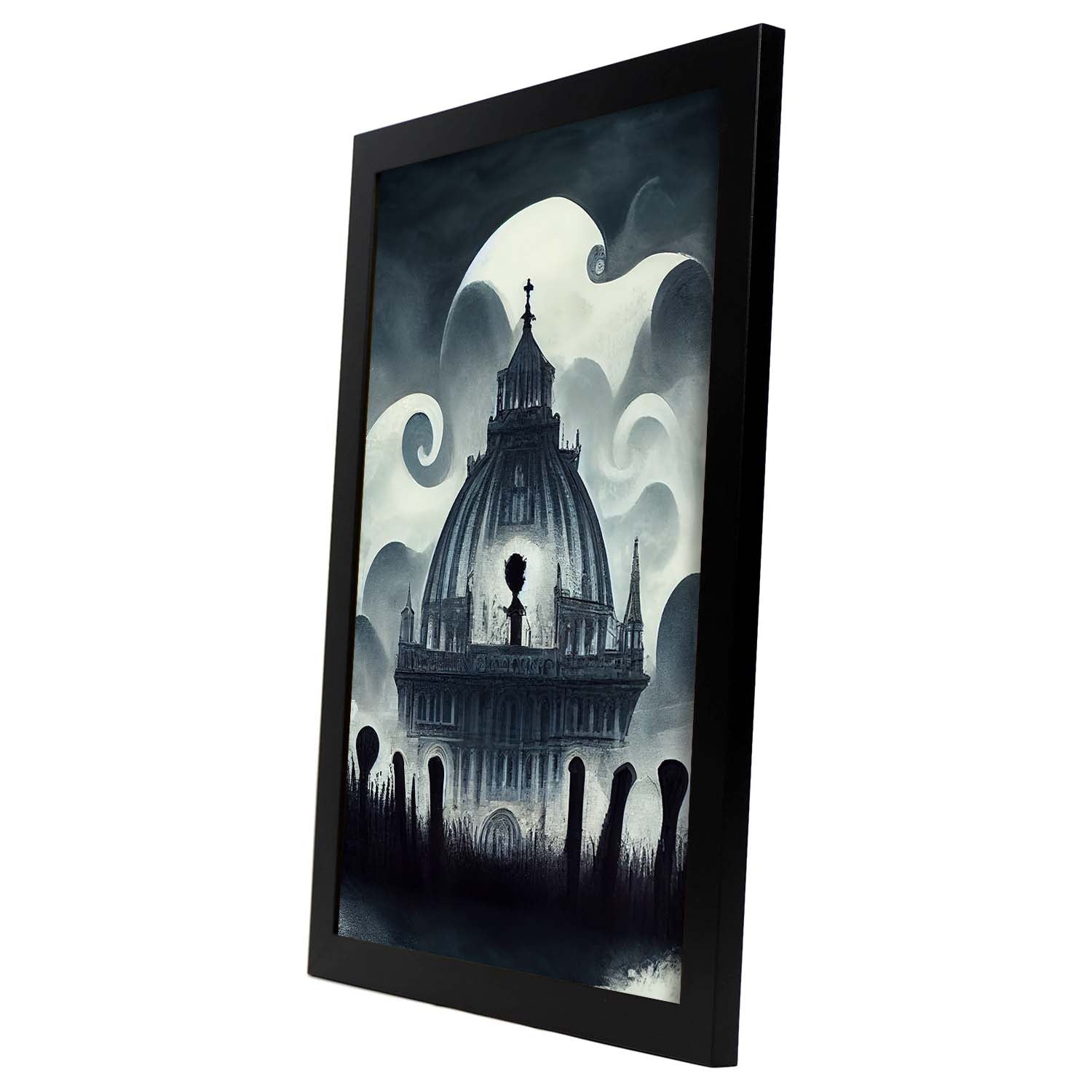 Nacnic Lámina Catedral San Basilio Racional al estilo de T. Burton. Ilustraciones de monumentos, ciudades, paises inspiradas en arte gótico y oscuro. Diseño y Decoración de Interiores.-Artwork-Nacnic-Nacnic Estudio SL