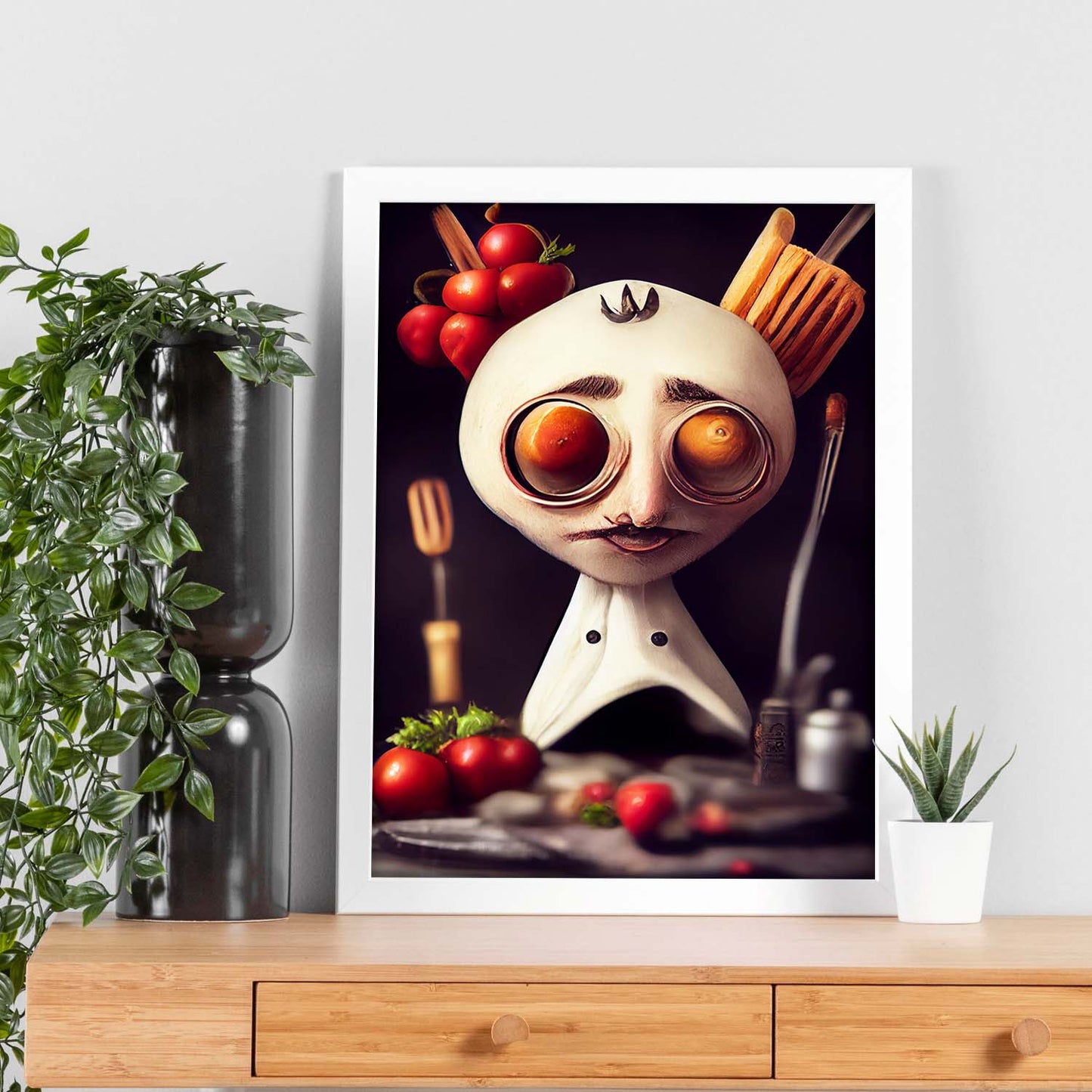 Nacnic Lámina Chef Leal al estilo de T. Burton. Ilustraciones de profesiones y oficios inspiradas en arte gótico y oscuro. Diseño y Decoración de Interiores.-Artwork-Nacnic-Nacnic Estudio SL