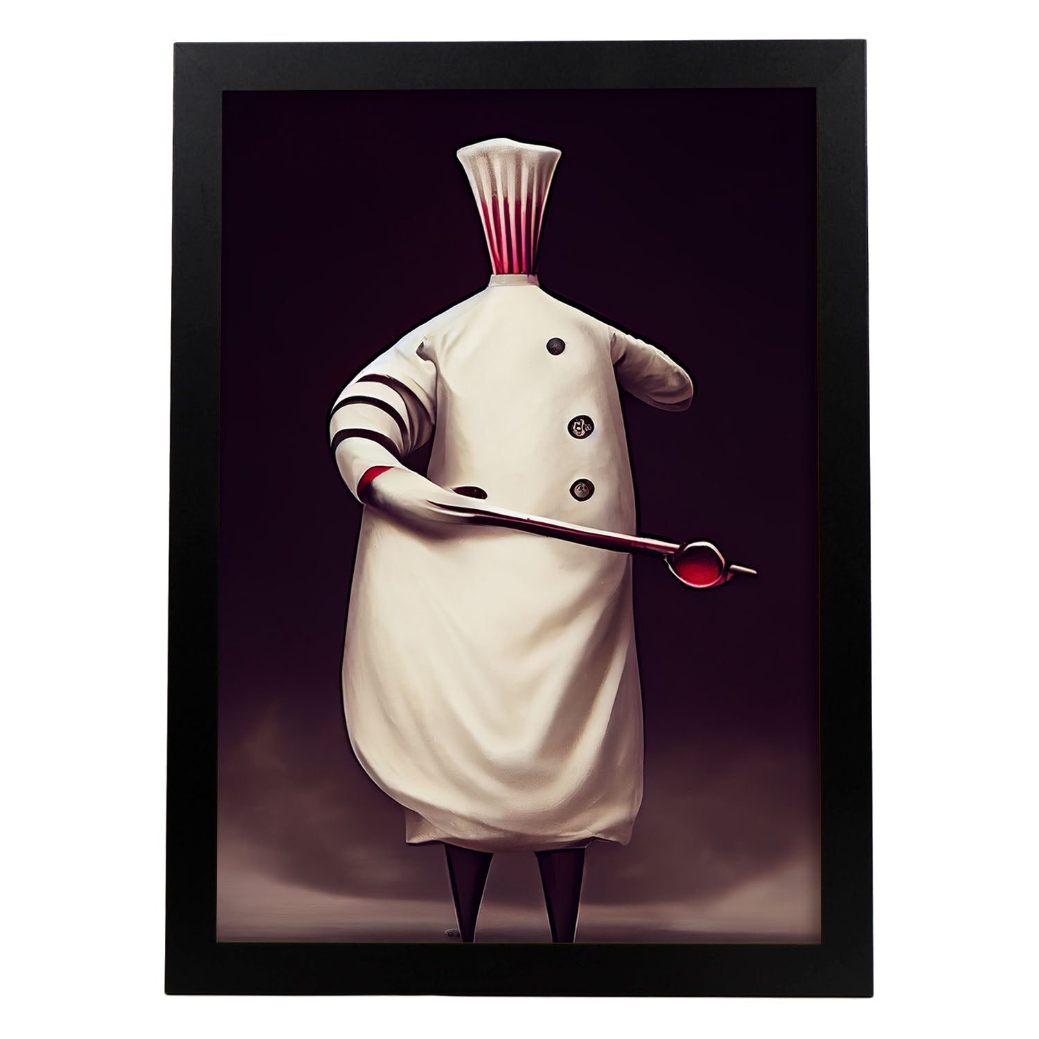 Nacnic Lámina Chef Sensible al estilo de T. Burton. Ilustraciones de profesiones y oficios inspiradas en arte gótico y oscuro. Diseño y Decoración de Interiores.-Artwork-Nacnic-A4-Sin marco-Nacnic Estudio SL