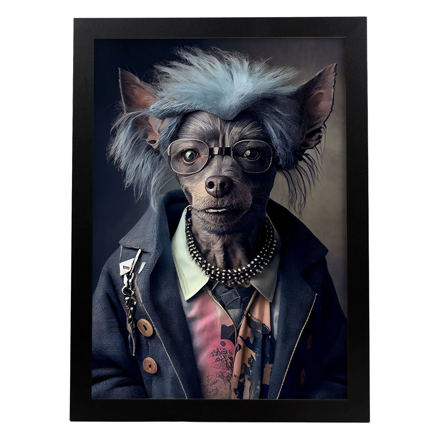 Nacnic Lámina Chihuahua Valiente en estilo Fotografía a todo color. Divertidas ilustraciones realistas de animales con ropa humana. Diseño y Decoración de Interiores.-Artwork-Nacnic-A4-Sin marco-Nacnic Estudio SL