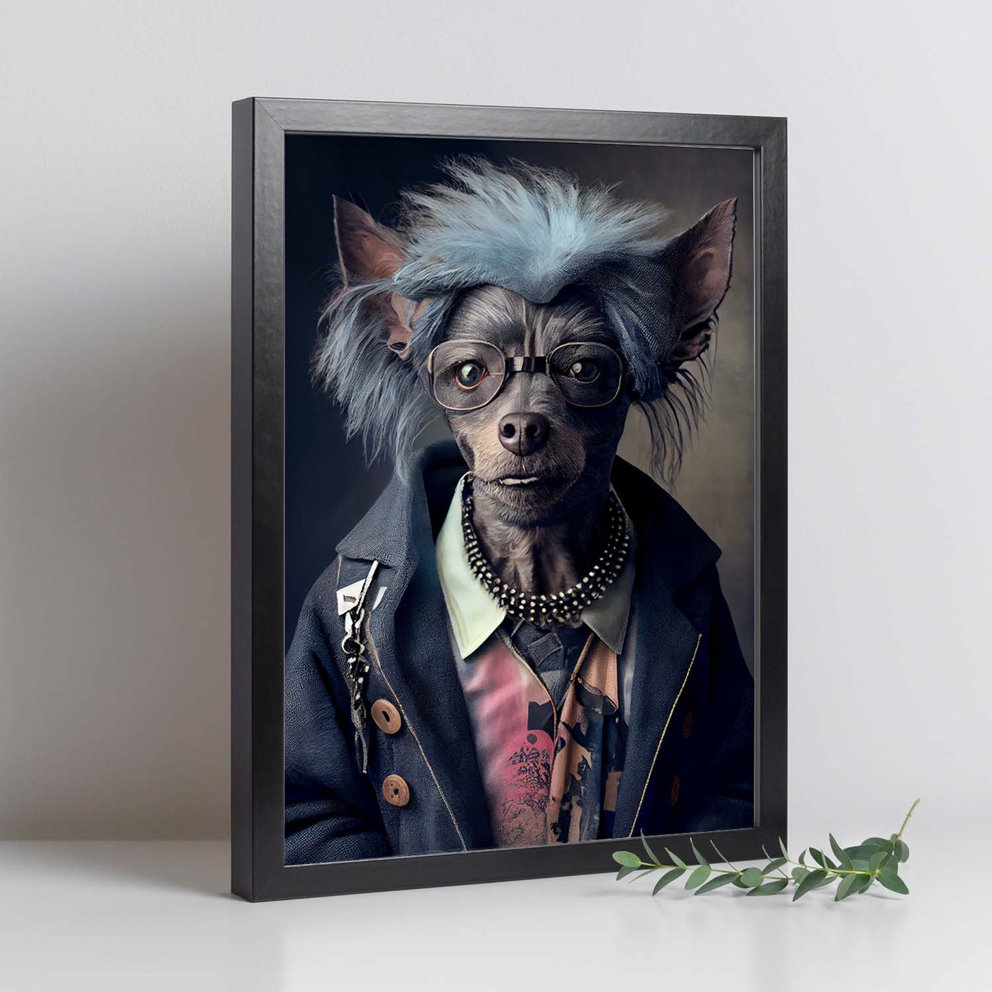 Nacnic Lámina Chihuahua Valiente en estilo Fotografía a todo color. Divertidas ilustraciones realistas de animales con ropa humana. Diseño y Decoración de Interiores.-Artwork-Nacnic-Nacnic Estudio SL