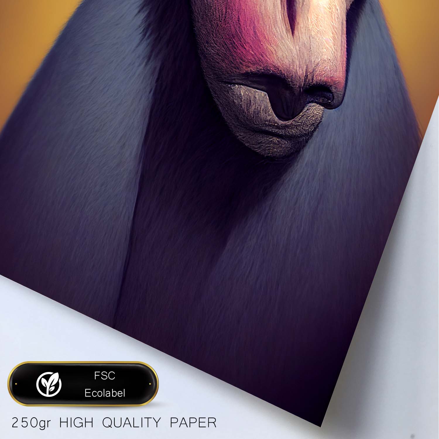 Nacnic Lámina Chimpancé Imaginativo estilo T. Burton. Ilustraciones y pósters de animales inspirados en el arte gótico y oscuro de Burton. Diseño y Decoración de Interiores.-Artwork-Nacnic-Nacnic Estudio SL