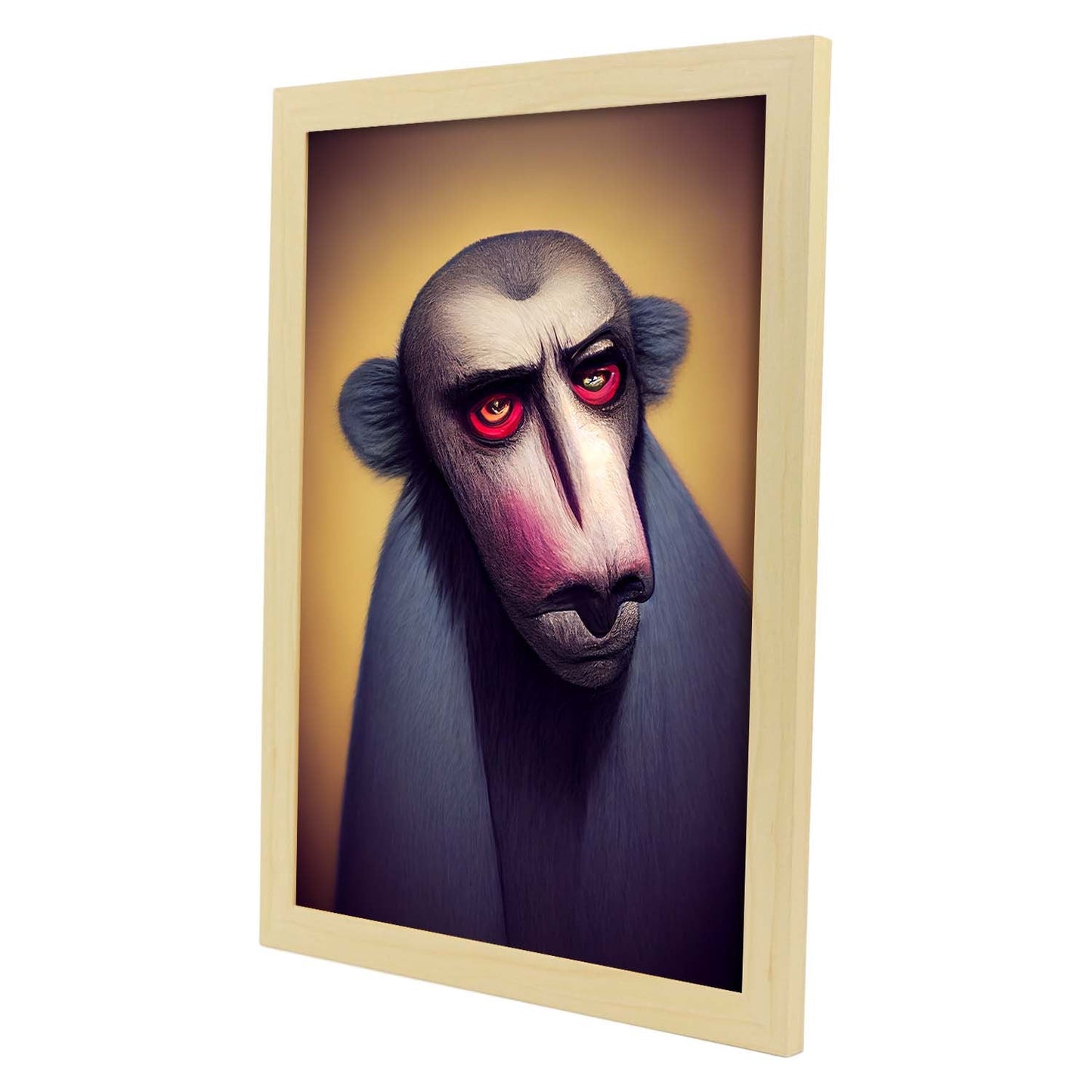 Nacnic Lámina Chimpancé Intelectual estilo T. Burton. Ilustraciones y pósters de animales inspirados en el arte gótico y oscuro de Burton. Diseño y Decoración de Interiores.-Artwork-Nacnic-Nacnic Estudio SL