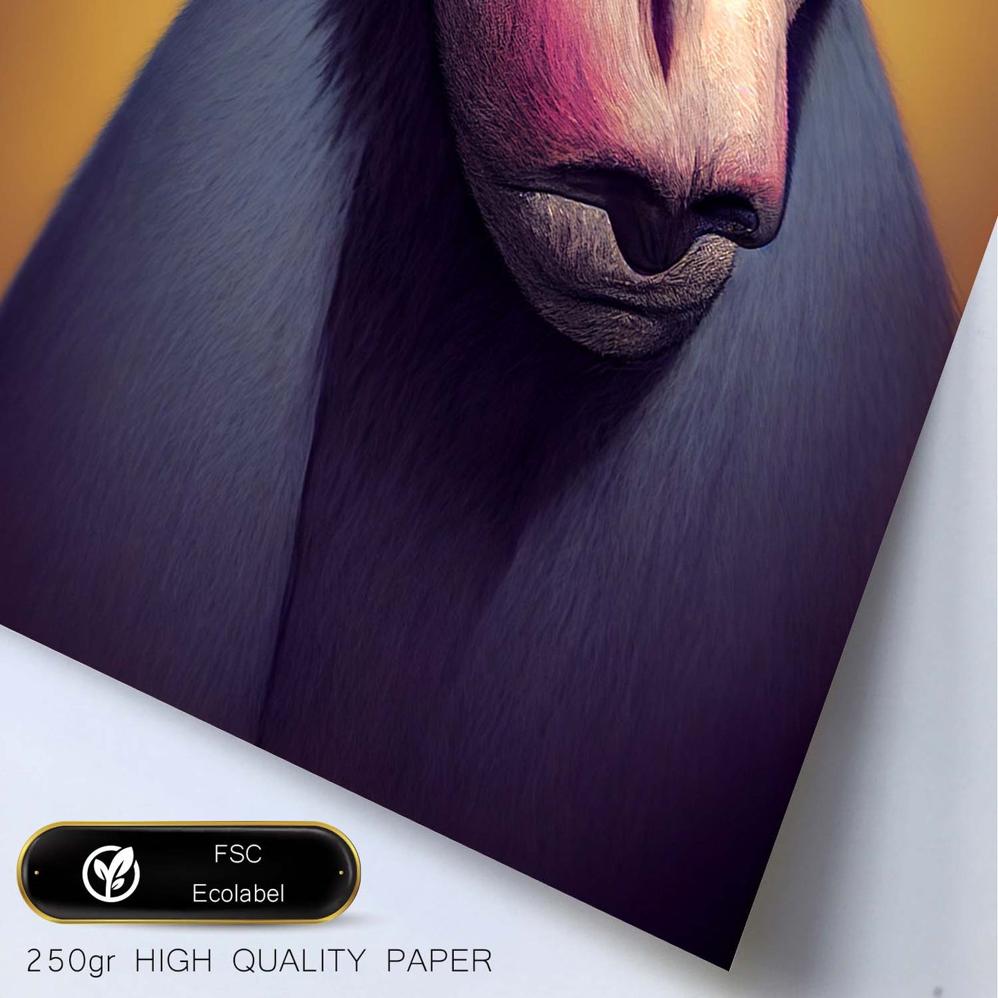 Nacnic Lámina Chimpancé Intelectual estilo T. Burton. Ilustraciones y pósters de animales inspirados en el arte gótico y oscuro de Burton. Diseño y Decoración de Interiores.-Artwork-Nacnic-Nacnic Estudio SL