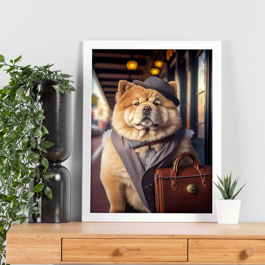 Nacnic Lámina Chow Chow Generoso en estilo Fotografía a todo color. Divertidas ilustraciones realistas de animales con ropa humana. Diseño y Decoración de Interiores.-Artwork-Nacnic-Nacnic Estudio SL