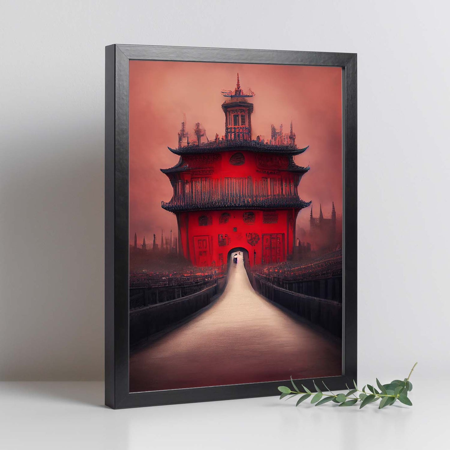 Nacnic Lámina Ciudad Prohibida Amable al estilo de T. Burton. Ilustraciones de monumentos, ciudades, paises inspiradas en arte gótico y oscuro. Diseño y Decoración de Interiores.-Artwork-Nacnic-Nacnic Estudio SL
