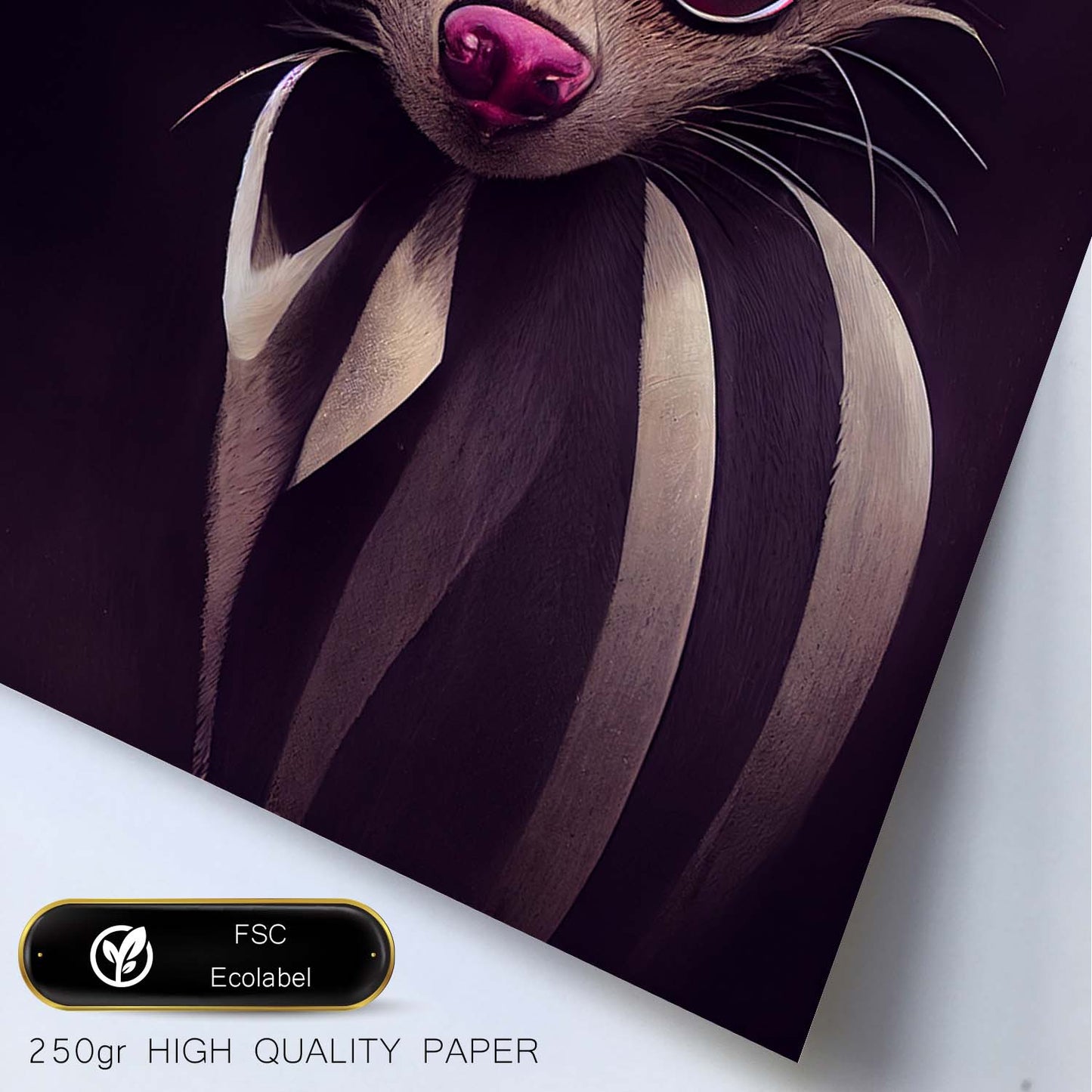 Nacnic Lámina Civeta Imaginativo estilo T. Burton. Ilustraciones y pósters de animales inspirados en el arte gótico y oscuro de Burton. Diseño y Decoración de Interiores.-Artwork-Nacnic-Nacnic Estudio SL
