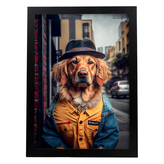 Nacnic Lámina Cocker spaniel Responsable en estilo Fotografía a todo color. Divertidas ilustraciones realistas de animales con ropa humana. Diseño y Decoración de Interiores.-Artwork-Nacnic-A4-Sin marco-Nacnic Estudio SL