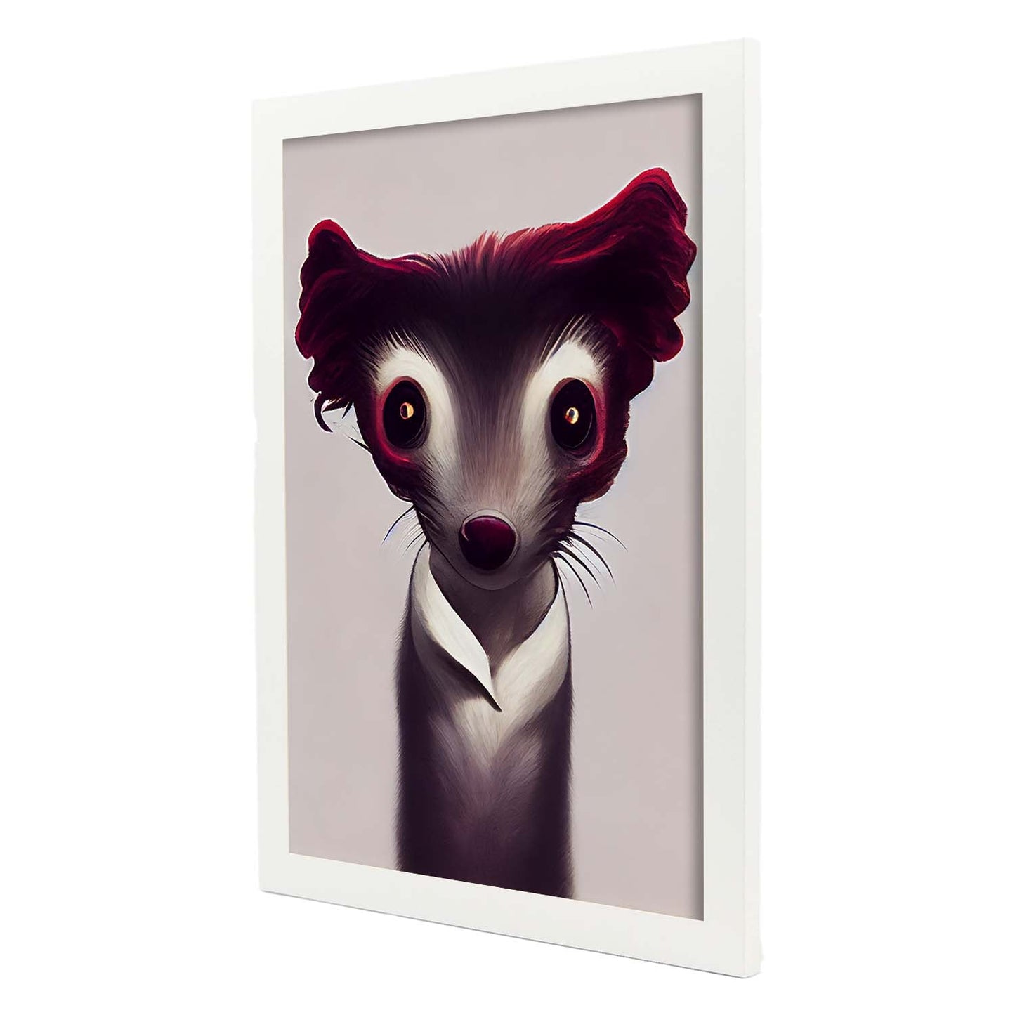 Nacnic Lámina Comadreja Tolerante estilo T. Burton. Ilustraciones y pósters de animales inspirados en el arte gótico y oscuro de Burton. Diseño y Decoración de Interiores.-Artwork-Nacnic-Nacnic Estudio SL