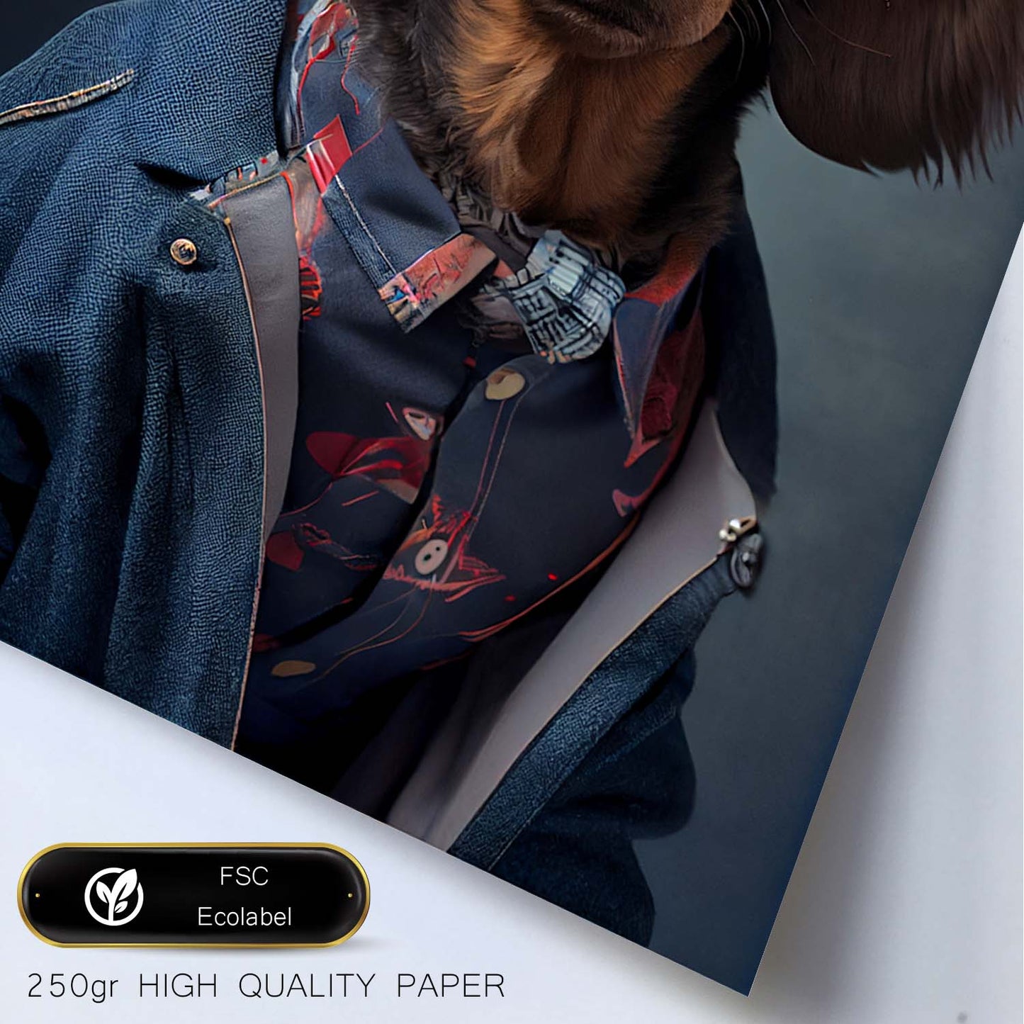 Nacnic Lámina Dachshund Paciente en estilo Fotografía a todo color. Divertidas ilustraciones realistas de animales con ropa humana. Diseño y Decoración de Interiores.-Artwork-Nacnic-Nacnic Estudio SL