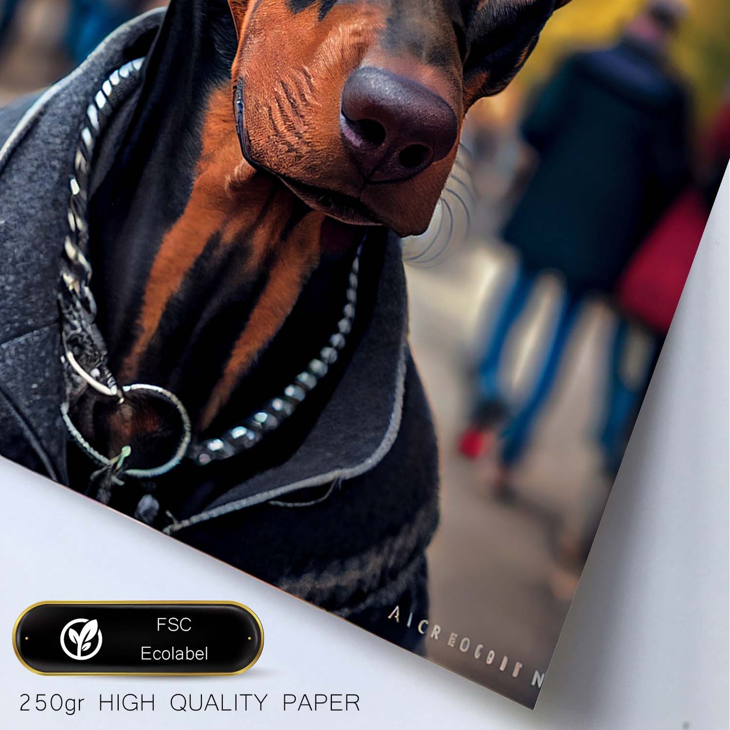 Nacnic Lámina Doberman Humilde en estilo Fotografía a todo color. Divertidas ilustraciones realistas de animales con ropa humana. Diseño y Decoración de Interiores.-Artwork-Nacnic-Nacnic Estudio SL