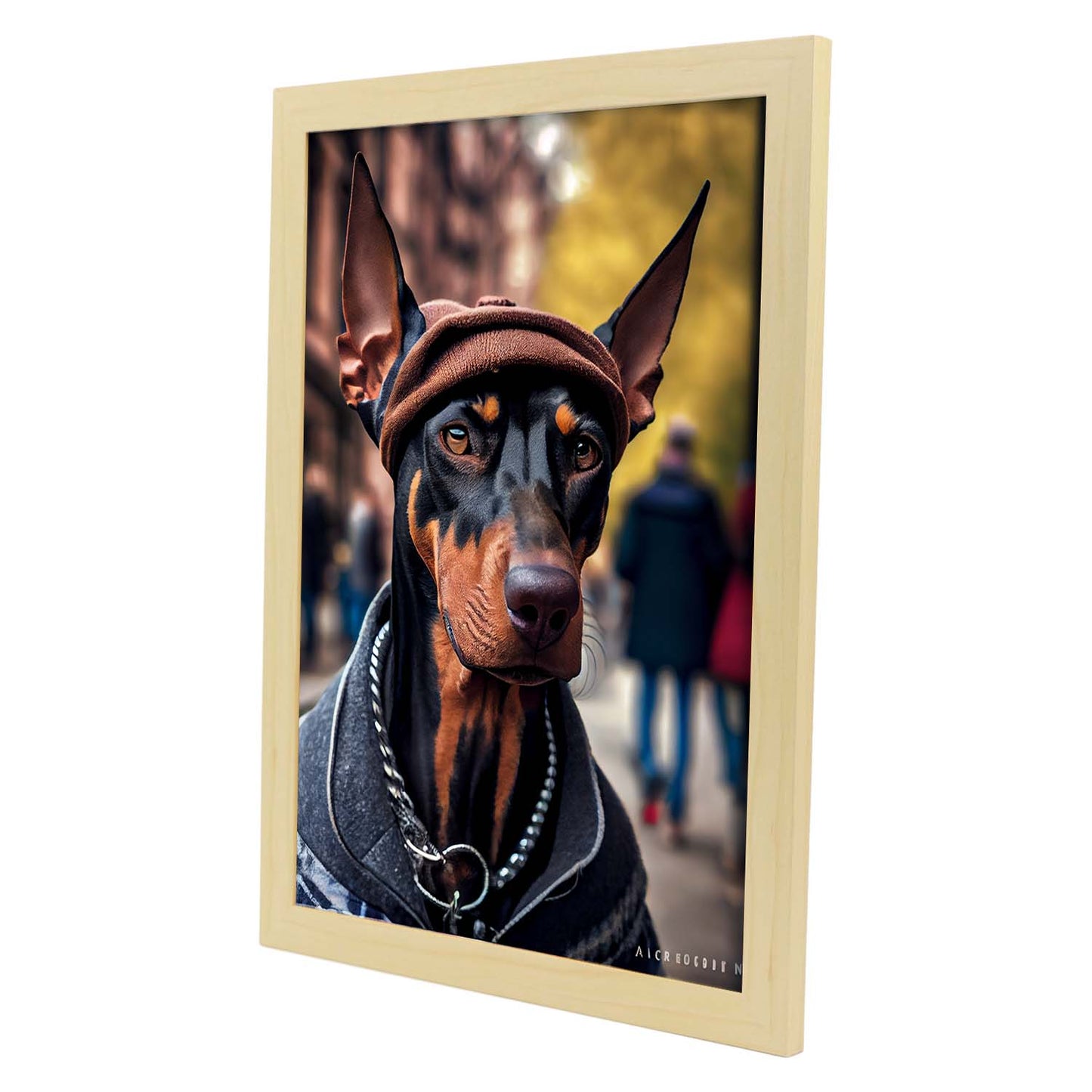 Nacnic Lámina Doberman Humilde en estilo Fotografía a todo color. Divertidas ilustraciones realistas de animales con ropa humana. Diseño y Decoración de Interiores.-Artwork-Nacnic-Nacnic Estudio SL