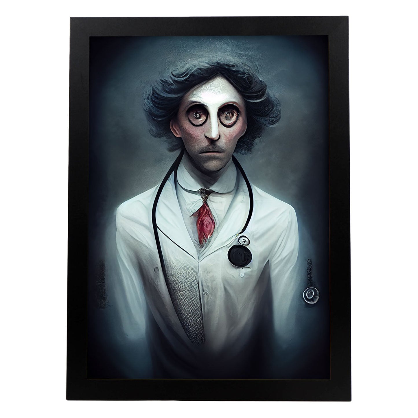 Nacnic Lámina Doctor Racional al estilo de T. Burton. Ilustraciones de profesiones y oficios inspiradas en arte gótico y oscuro. Diseño y Decoración de Interiores.-Artwork-Nacnic-A4-Sin marco-Nacnic Estudio SL