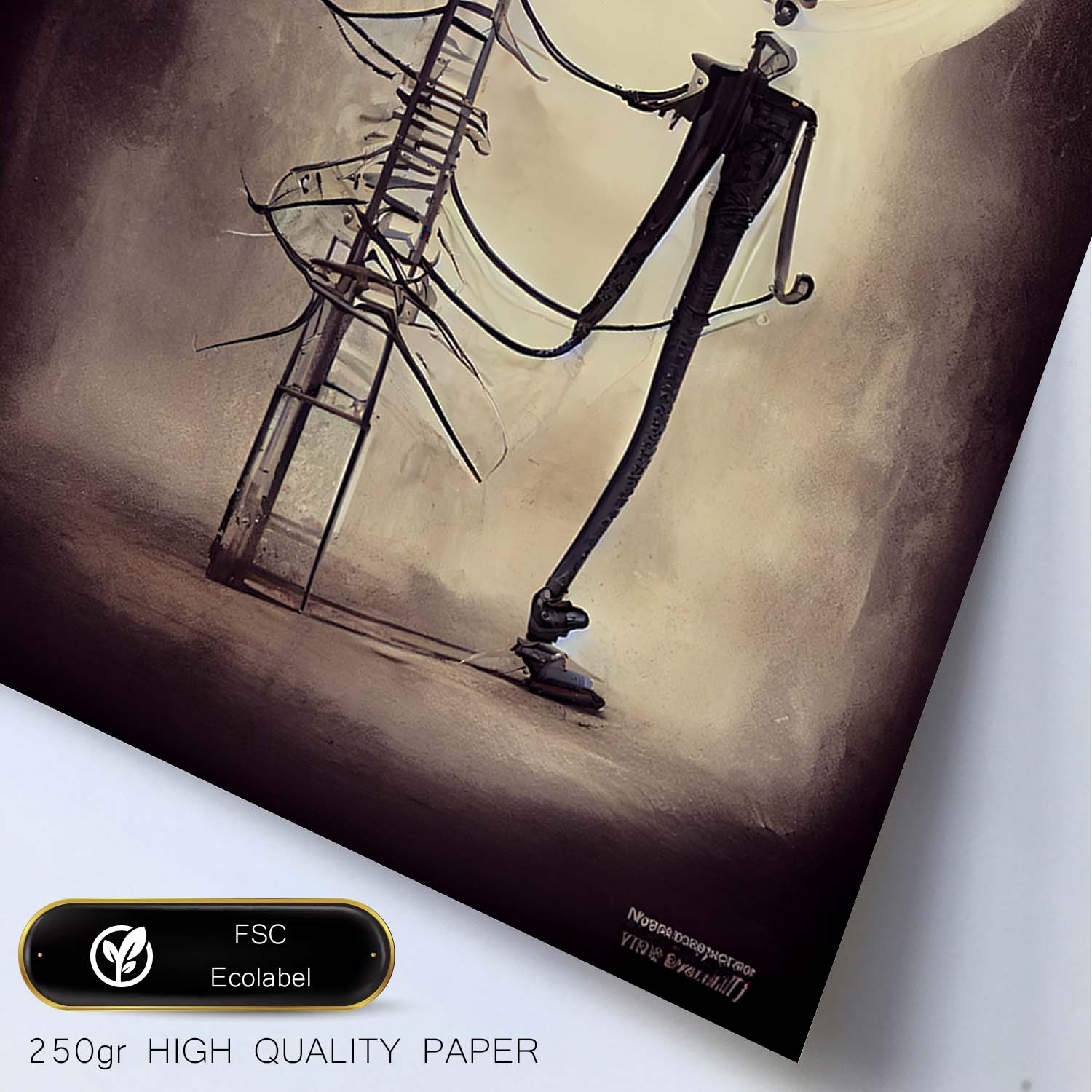 Nacnic Lámina Electricista Creativo al estilo de T. Burton. Ilustraciones de profesiones y oficios inspiradas en arte gótico y oscuro. Diseño y Decoración de Interiores.-Artwork-Nacnic-Nacnic Estudio SL