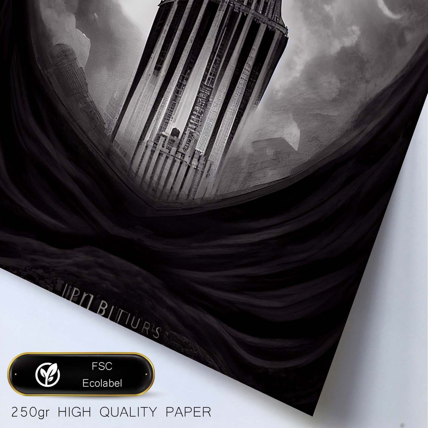 Nacnic Lámina Empire State Intelectual al estilo de T. Burton. Ilustraciones de monumentos, ciudades, paises inspiradas en arte gótico y oscuro. Diseño y Decoración de Interiores.-Artwork-Nacnic-Nacnic Estudio SL