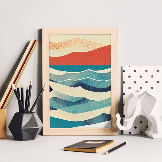 Nacnic Lámina en Estilo Abstracto Aguas. Llamativas y modernas Ilustraciones artísticas a todo color para el Diseño y Decoración de Interiores.-Artwork-Nacnic-Nacnic Estudio SL