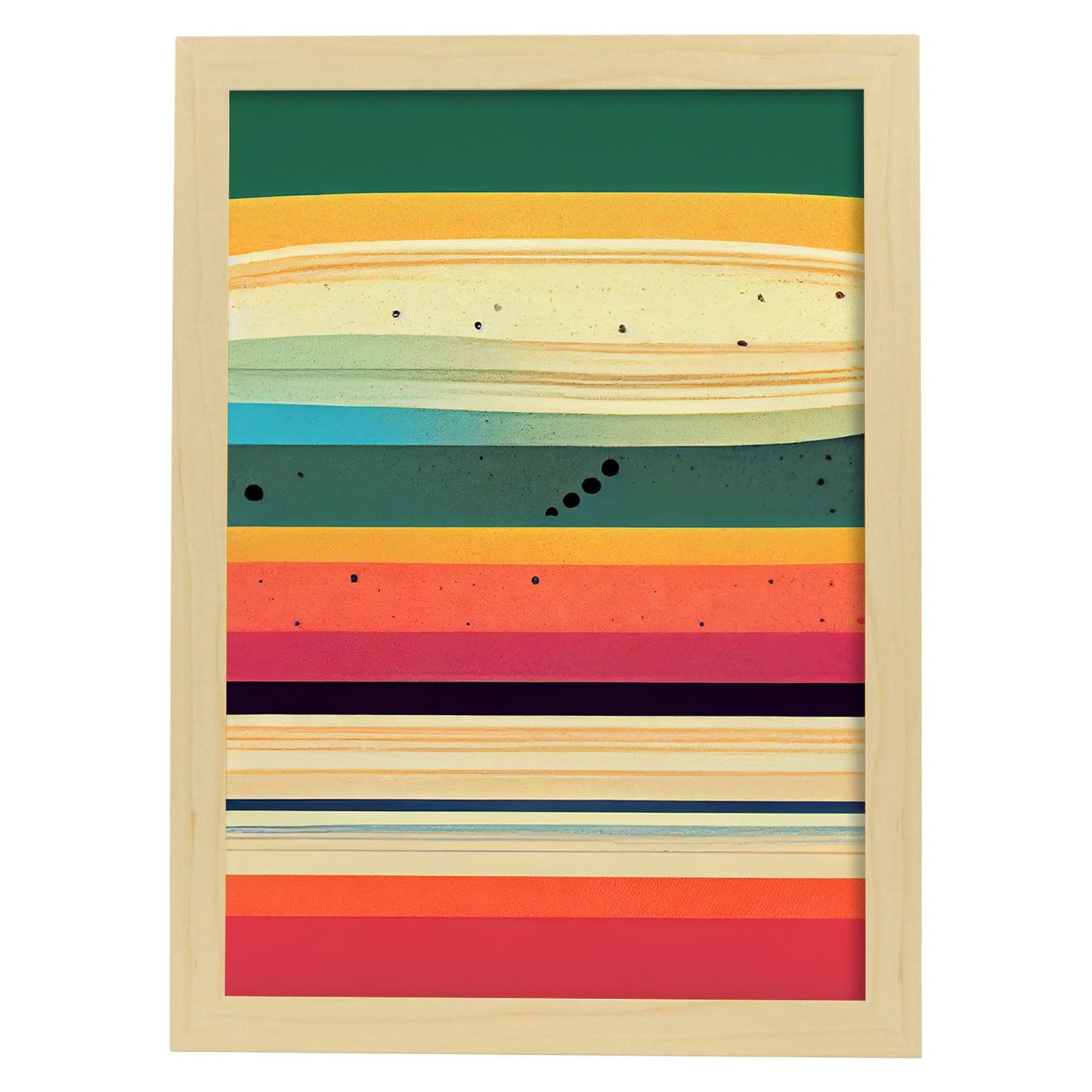 Nacnic Lámina en Estilo Abstracto Celestial. Llamativas y modernas Ilustraciones artísticas a todo color para el Diseño y Decoración de Interiores.-Artwork-Nacnic-A4-Marco Madera clara-Nacnic Estudio SL