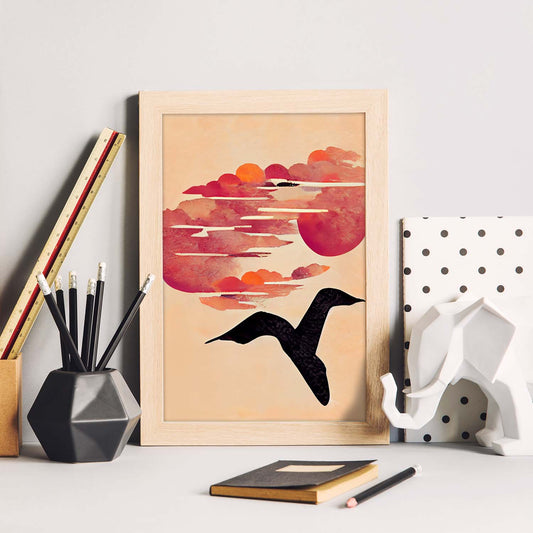 Nacnic Lámina en Estilo Abstracto Cielo bunito. Llamativas y modernas Ilustraciones artísticas a todo color para el Diseño y Decoración de Interiores.-Artwork-Nacnic-Nacnic Estudio SL