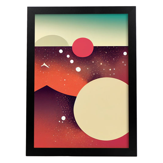 Nacnic Lámina en Estilo Abstracto futuro Lunas. Llamativas y modernas Ilustraciones artísticas a todo color para el Diseño y Decoración de Interiores.-Artwork-Nacnic-A4-Sin marco-Nacnic Estudio SL