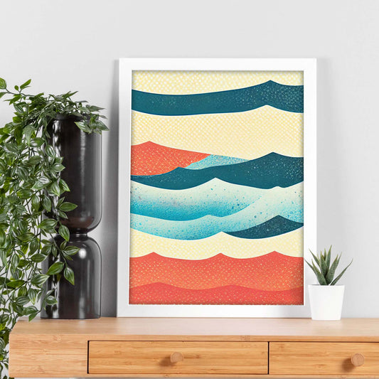 Nacnic Lámina en Estilo Abstracto minimal Frecuencia. Llamativas y modernas Ilustraciones artísticas a todo color para el Diseño y Decoración de Interiores.-Artwork-Nacnic-Nacnic Estudio SL