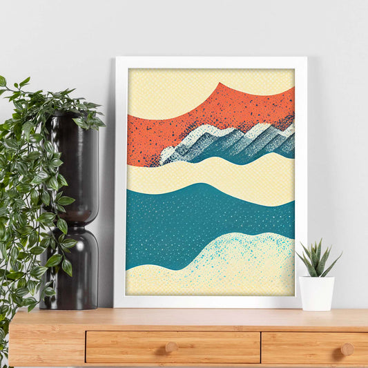 Nacnic Lámina en Estilo Abstracto Playa. Llamativas y modernas Ilustraciones artísticas a todo color para el Diseño y Decoración de Interiores.-Artwork-Nacnic-Nacnic Estudio SL