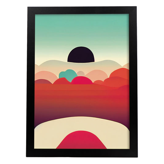 Nacnic Lámina en Estilo Abstracto Puesta de sol. Llamativas y modernas Ilustraciones artísticas a todo color para el Diseño y Decoración de Interiores.-Artwork-Nacnic-A4-Sin marco-Nacnic Estudio SL