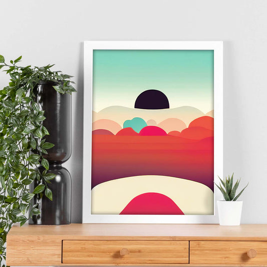 Nacnic Lámina en Estilo Abstracto Puesta de sol. Llamativas y modernas Ilustraciones artísticas a todo color para el Diseño y Decoración de Interiores.-Artwork-Nacnic-Nacnic Estudio SL
