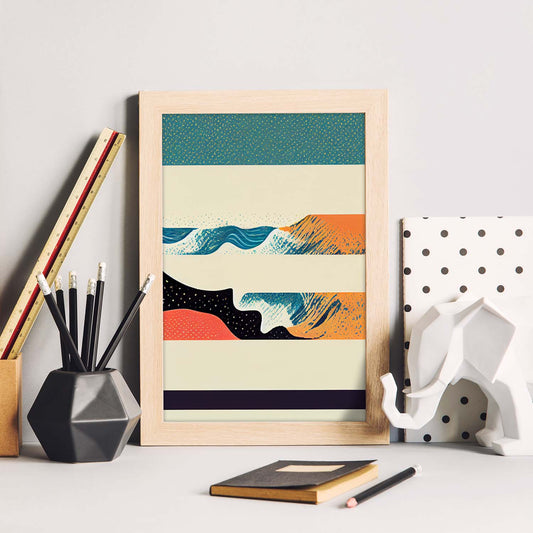 Nacnic Lámina en Estilo Abstracto Sincronización. Llamativas y modernas Ilustraciones artísticas a todo color para el Diseño y Decoración de Interiores.-Artwork-Nacnic-Nacnic Estudio SL