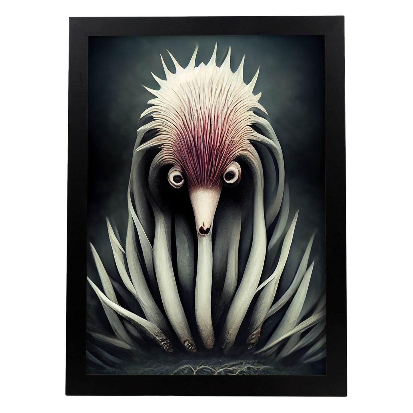 Nacnic Lámina Equidna Práctico estilo T. Burton. Ilustraciones y pósters de animales inspirados en el arte gótico y oscuro de Burton. Diseño y Decoración de Interiores.-Artwork-Nacnic-A4-Sin marco-Nacnic Estudio SL