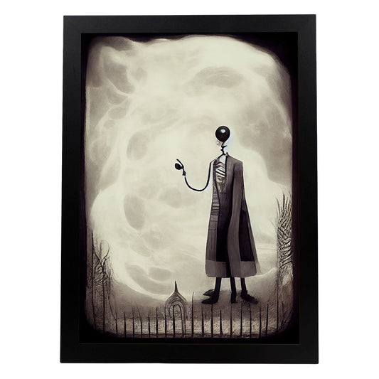 Nacnic Lámina Farmacéutico Creativo al estilo de T. Burton. Ilustraciones de profesiones y oficios inspiradas en arte gótico y oscuro. Diseño y Decoración de Interiores.-Artwork-Nacnic-A4-Sin marco-Nacnic Estudio SL