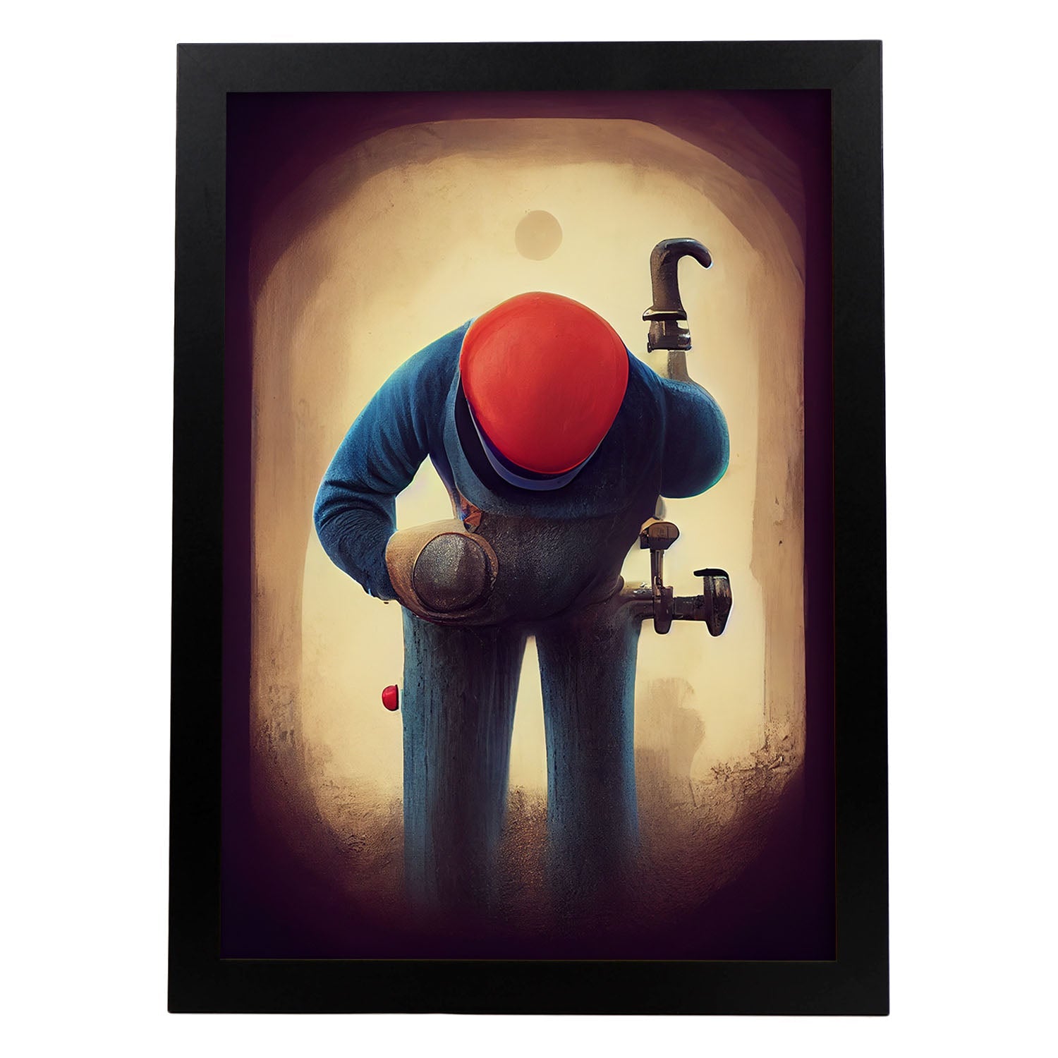 Nacnic Lámina Fontanero Sociable al estilo de T. Burton. Ilustraciones de profesiones y oficios inspiradas en arte gótico y oscuro. Diseño y Decoración de Interiores.-Artwork-Nacnic-A4-Sin marco-Nacnic Estudio SL