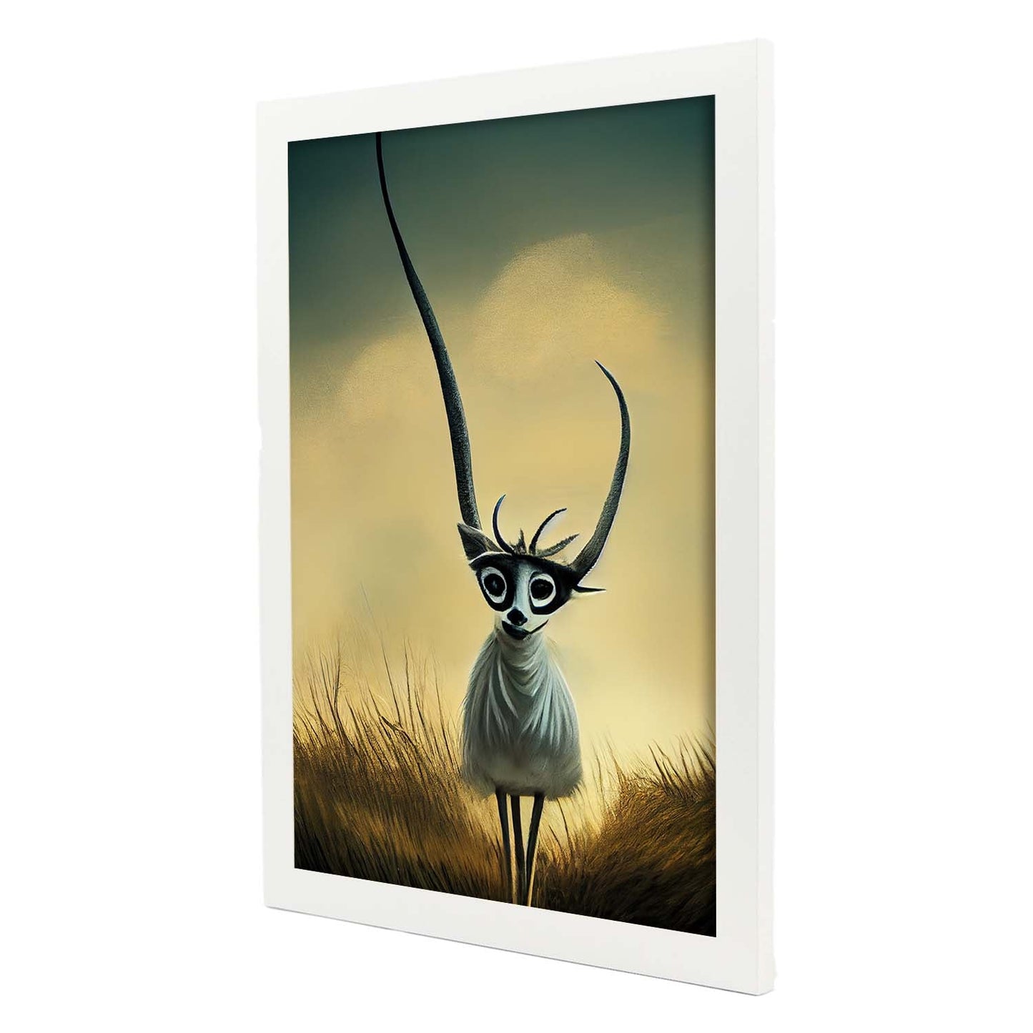 Nacnic Lámina Gacela Amable estilo T. Burton. Ilustraciones y pósters de animales inspirados en el arte gótico y oscuro de Burton. Diseño y Decoración de Interiores.-Artwork-Nacnic-Nacnic Estudio SL