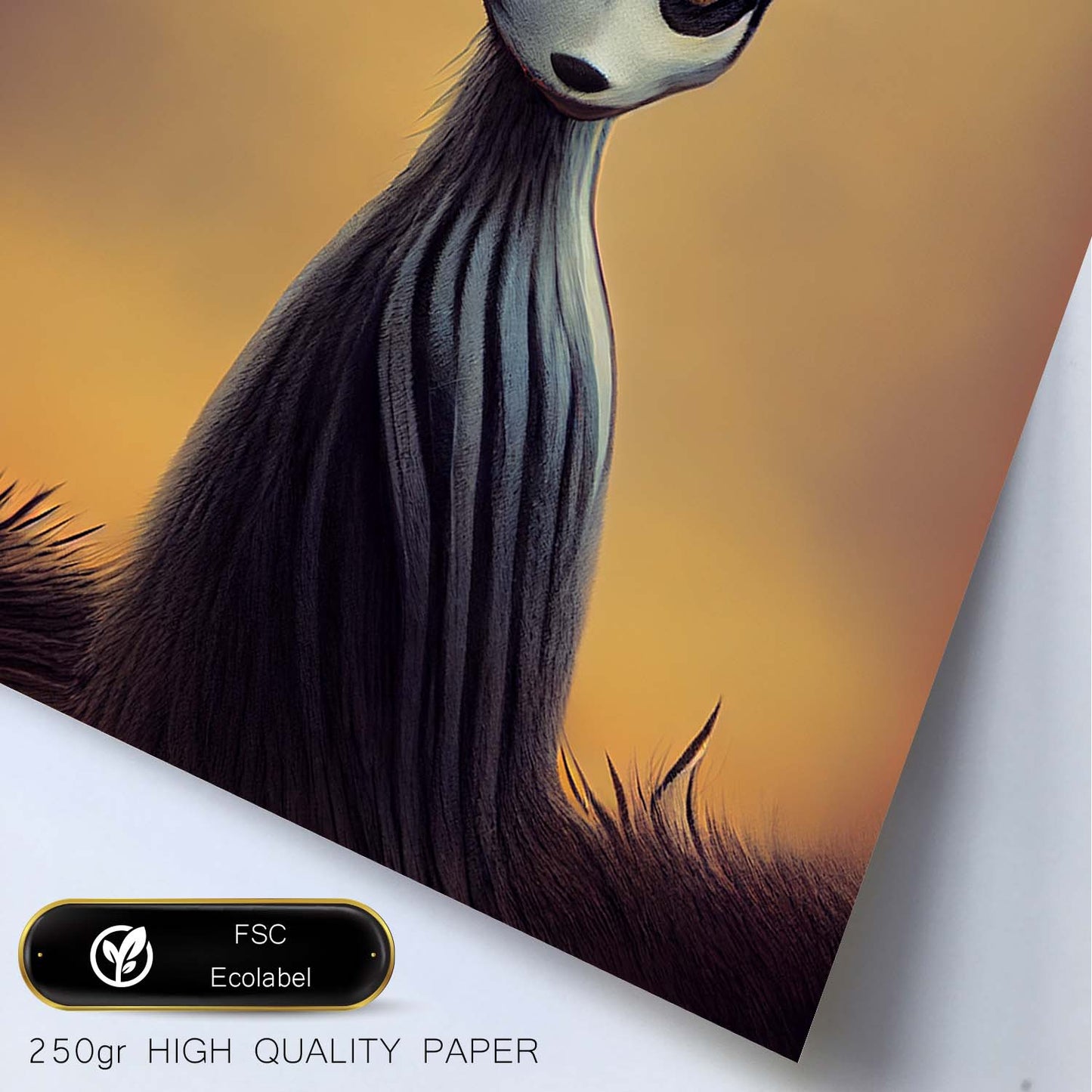 Nacnic Lámina Gacela Curioso estilo T. Burton. Ilustraciones y pósters de animales inspirados en el arte gótico y oscuro de Burton. Diseño y Decoración de Interiores.-Artwork-Nacnic-Nacnic Estudio SL