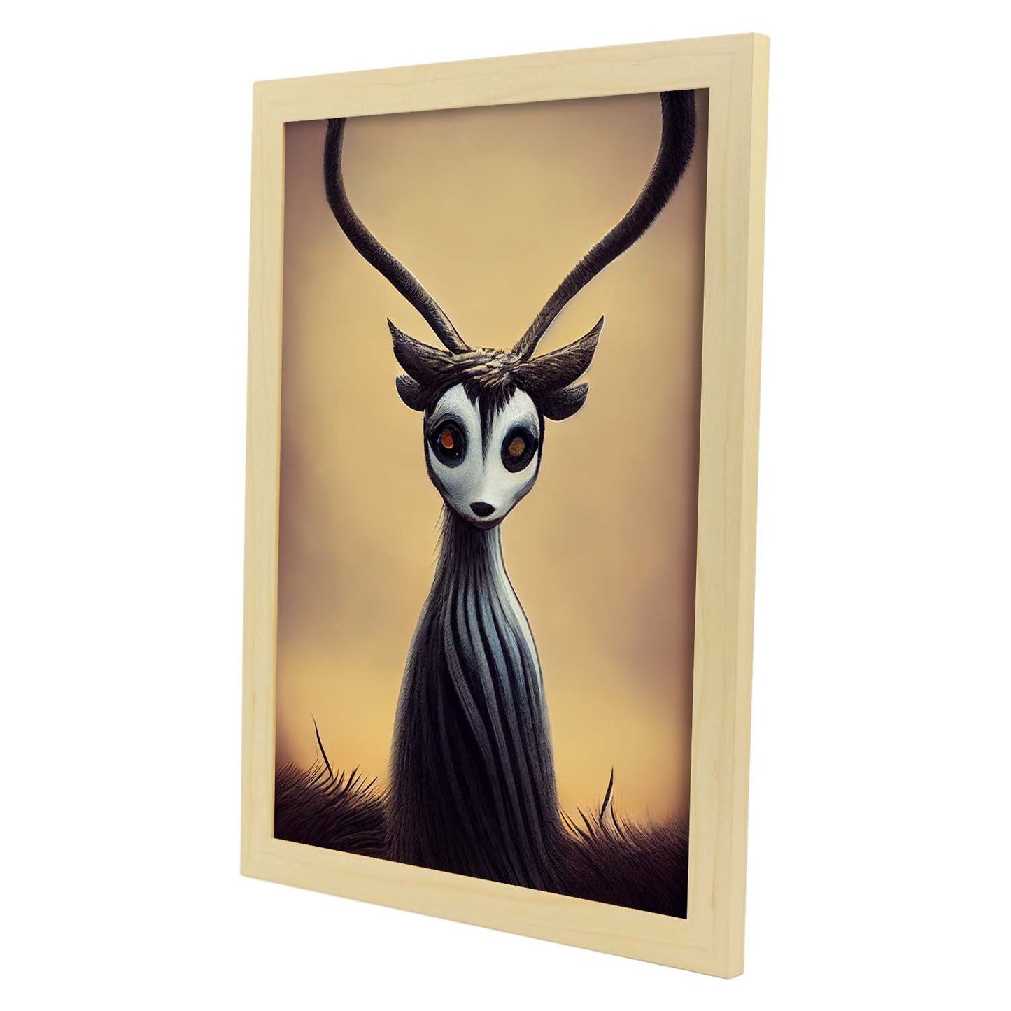 Nacnic Lámina Gacela Curioso estilo T. Burton. Ilustraciones y pósters de animales inspirados en el arte gótico y oscuro de Burton. Diseño y Decoración de Interiores.-Artwork-Nacnic-Nacnic Estudio SL