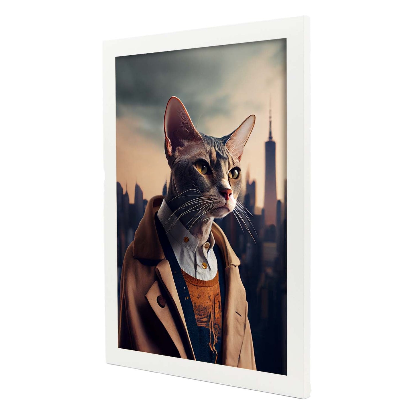 Nacnic Lámina Gato Colorpoint Compasivo en estilo Fotografía a todo color. Divertidas ilustraciones realistas de animales con ropa humana. Diseño y Decoración de Interiores.-Artwork-Nacnic-Nacnic Estudio SL