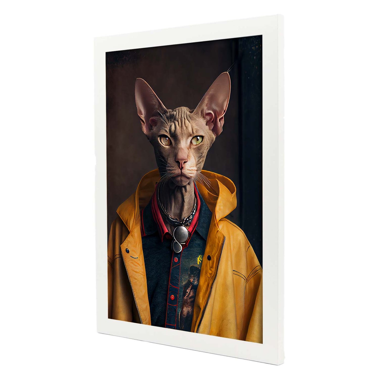 Nacnic Lámina Gato Egipcio Dependiente en estilo Fotografía a todo color. Divertidas ilustraciones realistas de animales con ropa humana. Diseño y Decoración de Interiores.-Artwork-Nacnic-Nacnic Estudio SL