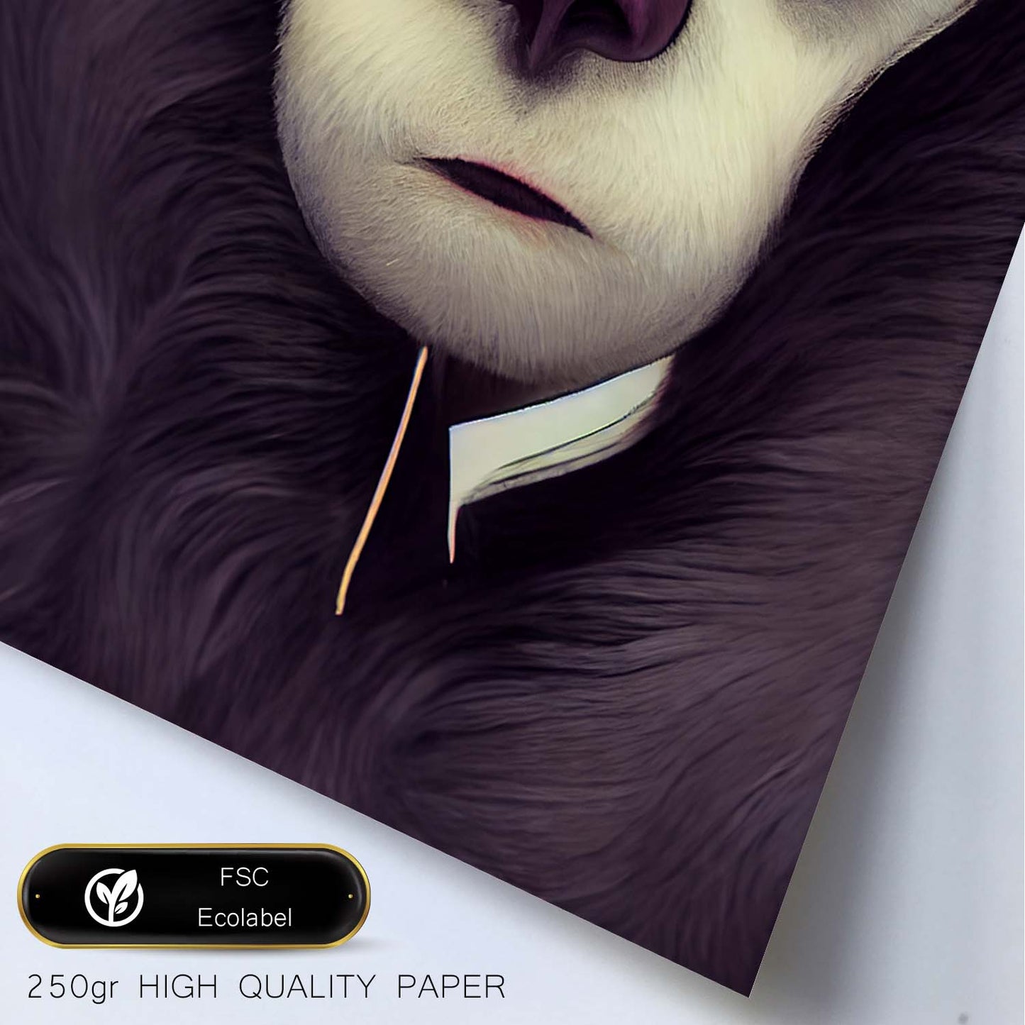 Nacnic Lámina Gibón Optimista estilo T. Burton. Ilustraciones y pósters de animales inspirados en el arte gótico y oscuro de Burton. Diseño y Decoración de Interiores.-Artwork-Nacnic-Nacnic Estudio SL