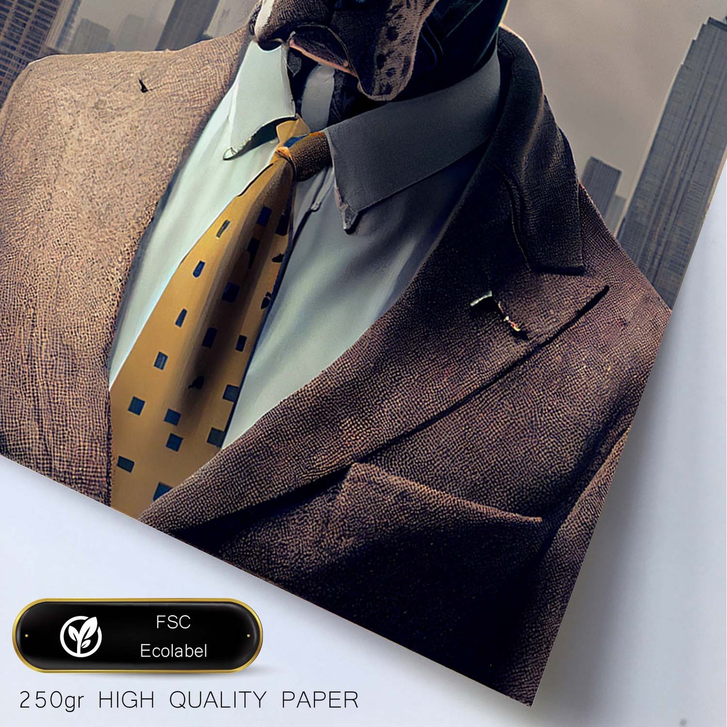 Nacnic Lámina Gran danés Intelectual en estilo Fotografía a todo color. Divertidas ilustraciones realistas de animales con ropa humana. Diseño y Decoración de Interiores.-Artwork-Nacnic-Nacnic Estudio SL