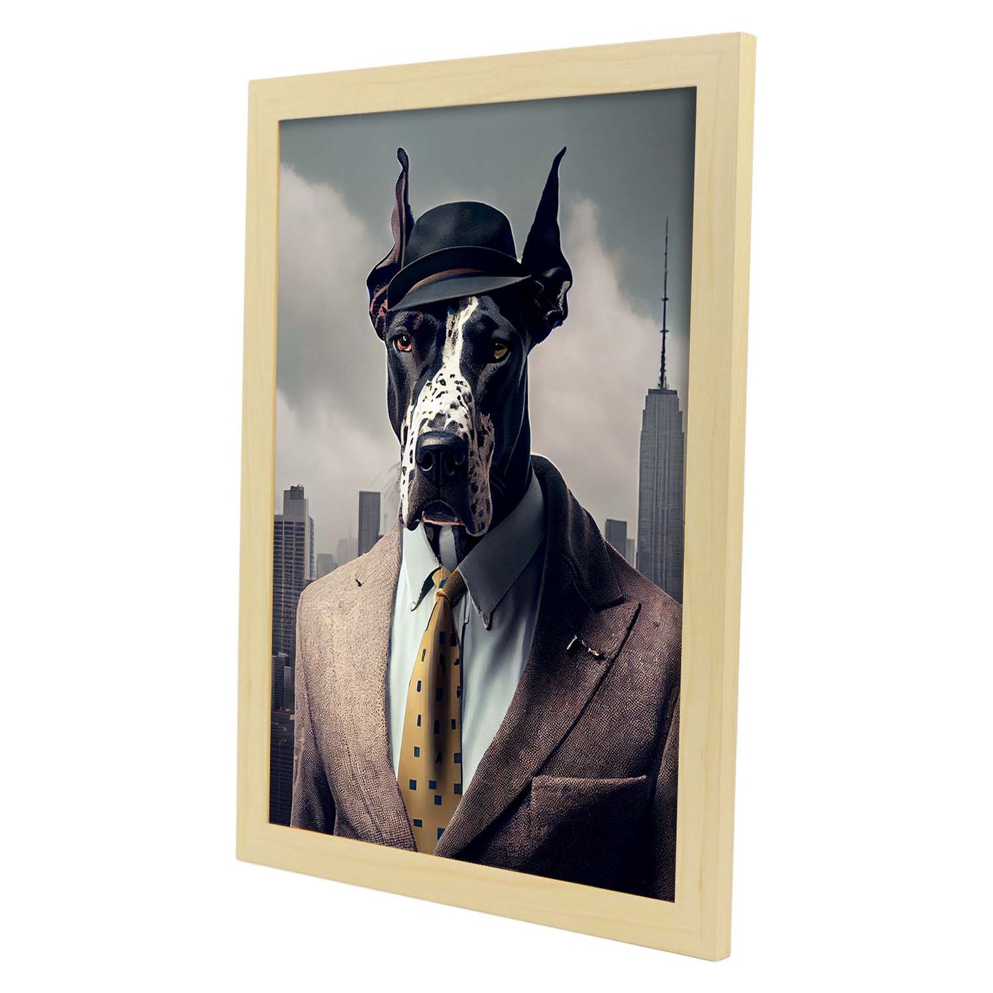 Nacnic Lámina Gran danés Intelectual en estilo Fotografía a todo color. Divertidas ilustraciones realistas de animales con ropa humana. Diseño y Decoración de Interiores.-Artwork-Nacnic-Nacnic Estudio SL