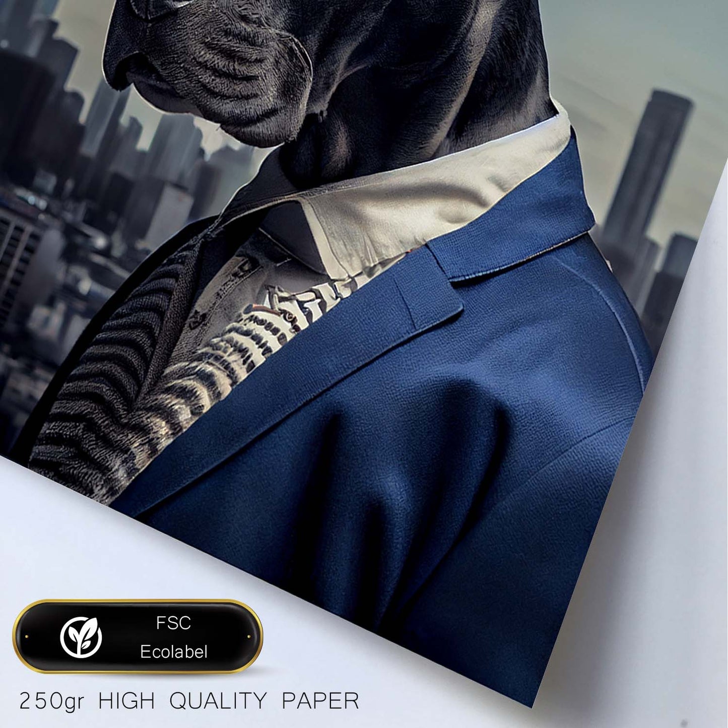 Nacnic Lámina Gran danés Responsable en estilo Fotografía a todo color. Divertidas ilustraciones realistas de animales con ropa humana. Diseño y Decoración de Interiores.-Artwork-Nacnic-Nacnic Estudio SL