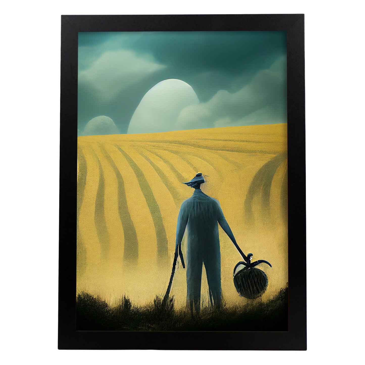 Nacnic Lámina Granjero Amistoso al estilo de T. Burton. Ilustraciones de profesiones y oficios inspiradas en arte gótico y oscuro. Diseño y Decoración de Interiores.-Artwork-Nacnic-A3-Sin marco-Nacnic Estudio SL