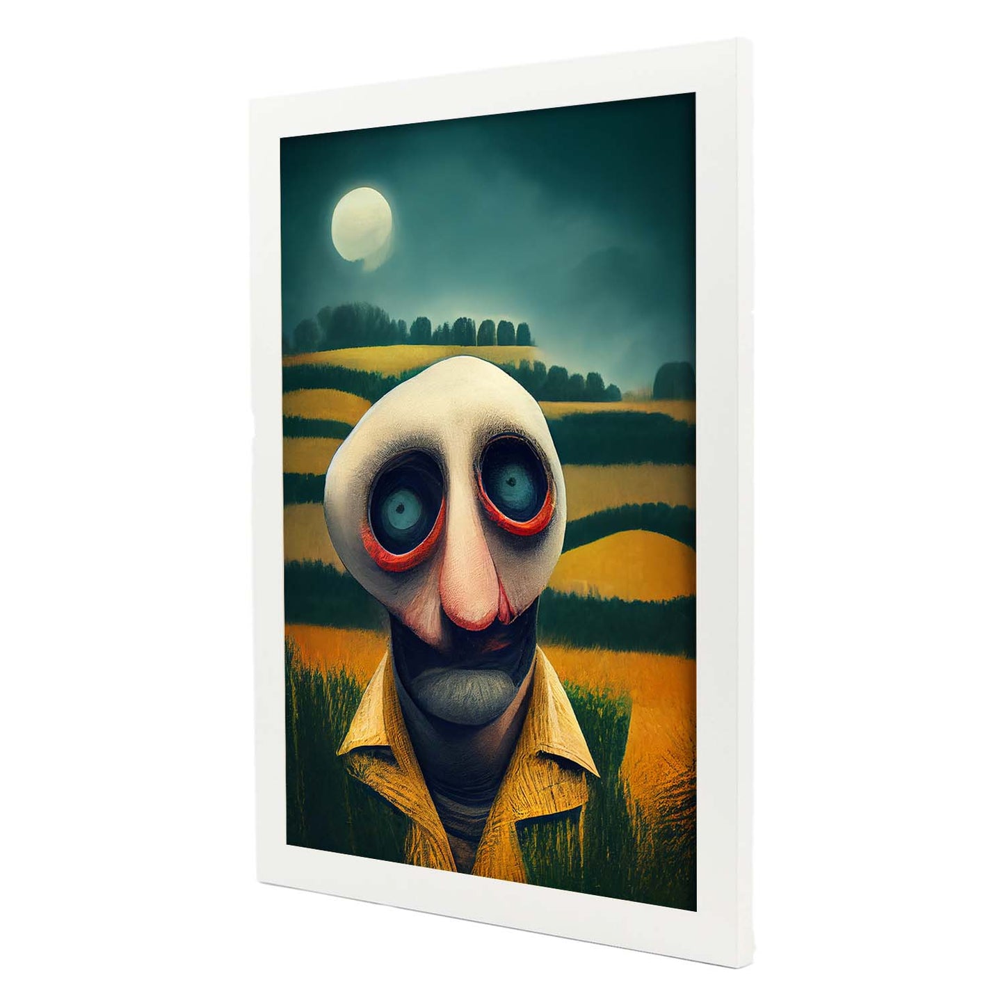 Nacnic Lámina Granjero Valiente al estilo de T. Burton. Ilustraciones de profesiones y oficios inspiradas en arte gótico y oscuro. Diseño y Decoración de Interiores.-Artwork-Nacnic-Nacnic Estudio SL