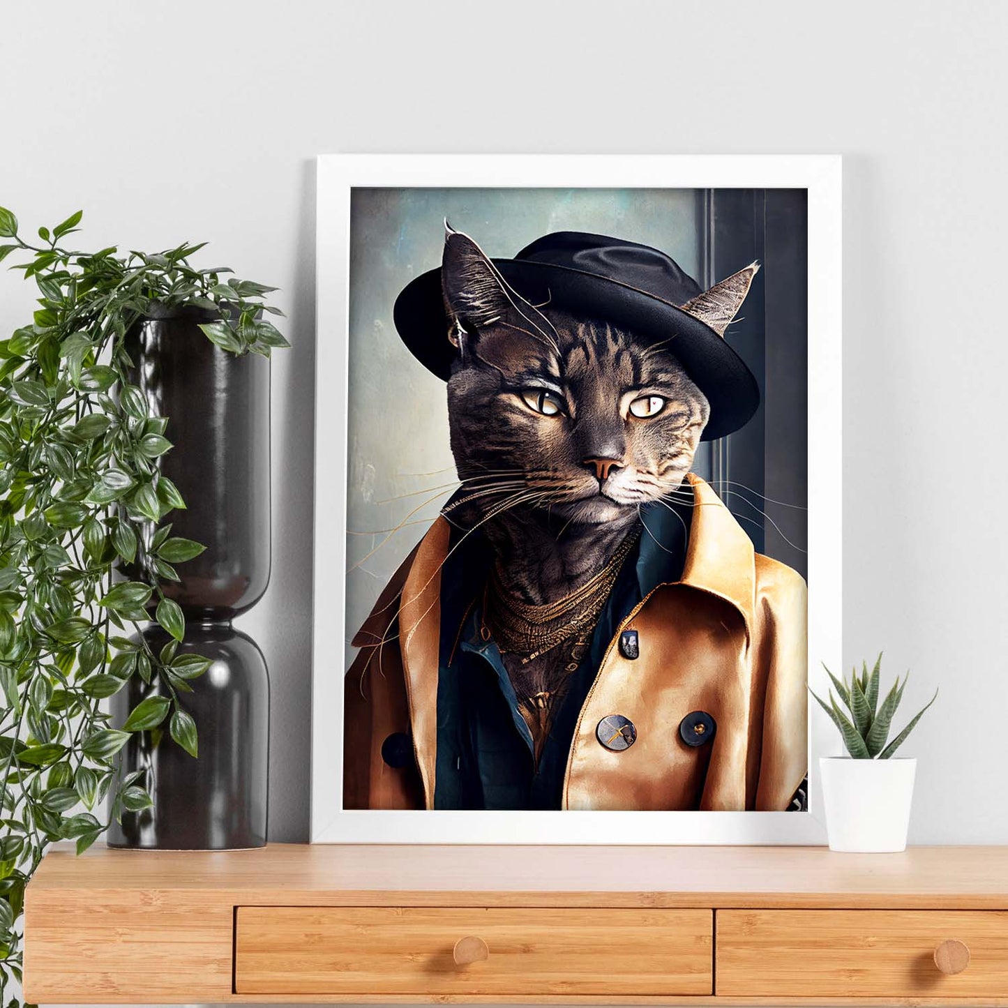 Nacnic Lámina Habana brown bohemio Responsable en estilo Fotografía a todo color. Divertidas ilustraciones realistas de animales con ropa humana. Diseño y Decoración de Interiores.-Artwork-Nacnic-Nacnic Estudio SL